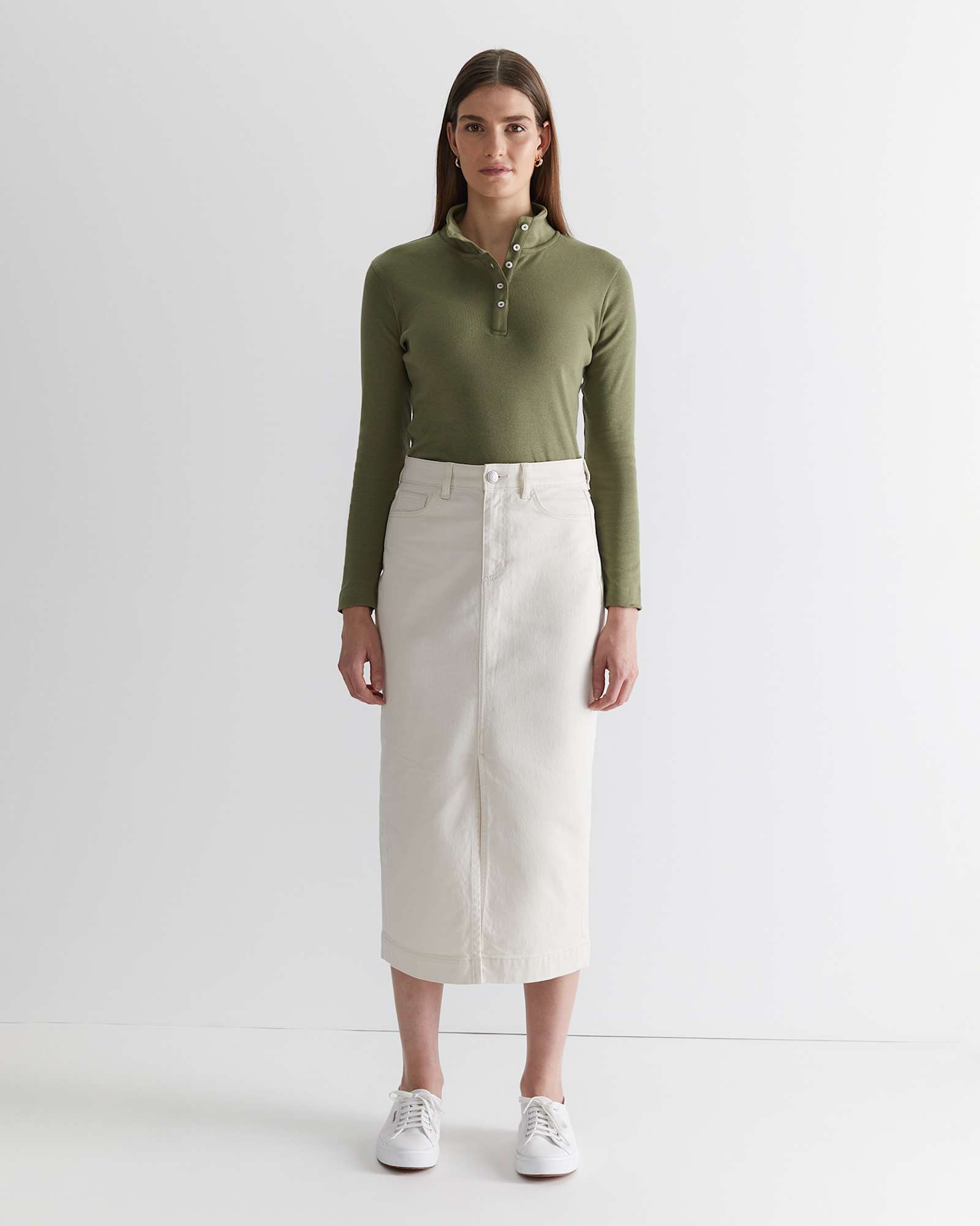 Gabi Midi Skirt in ECRU