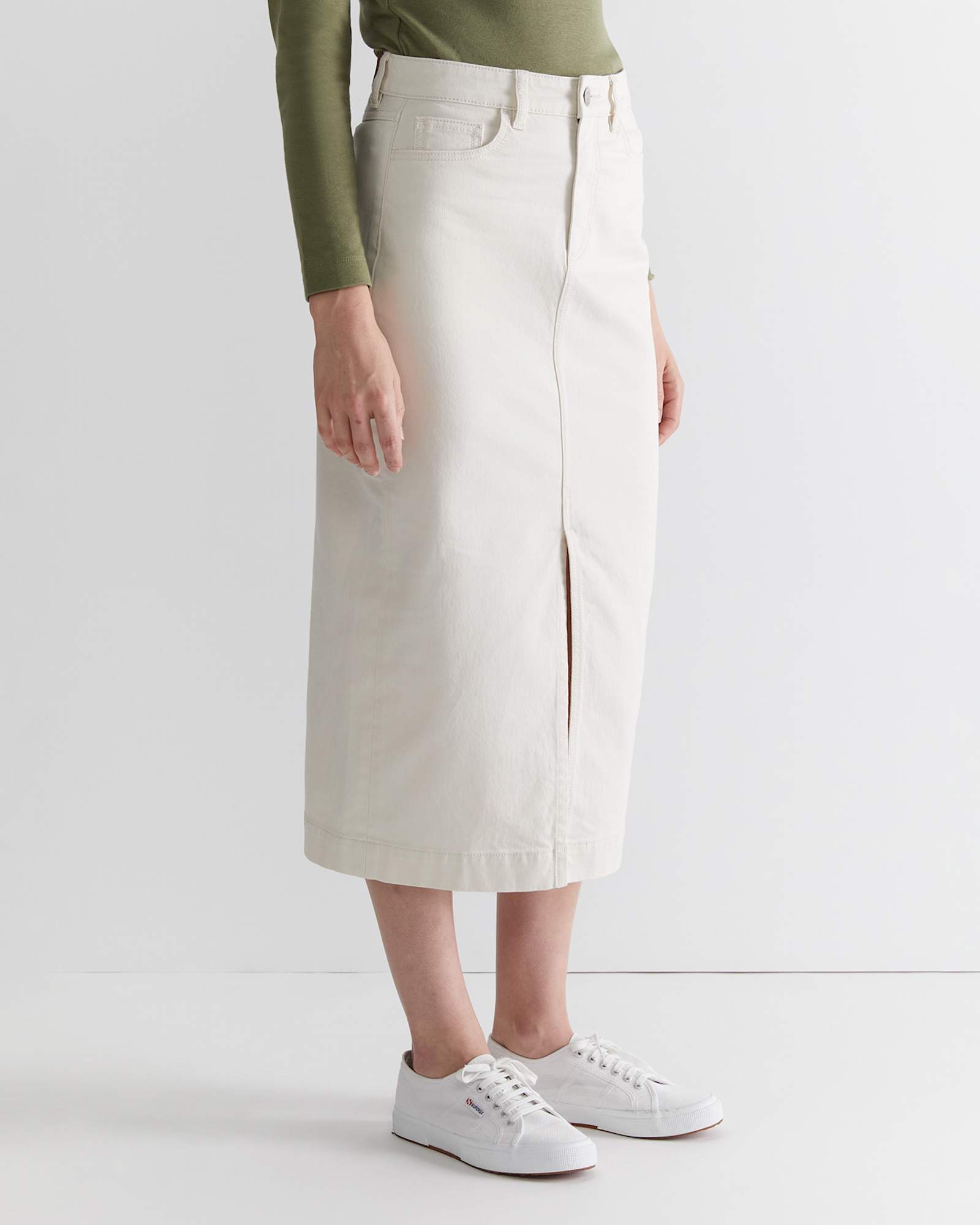 Gabi Midi Skirt in ECRU