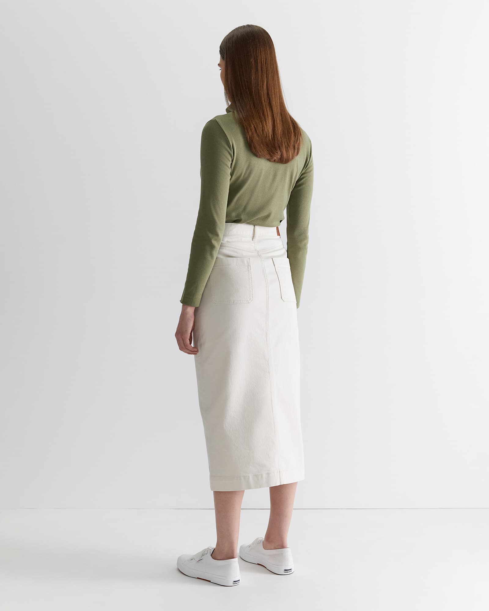 Gabi Midi Skirt in ECRU
