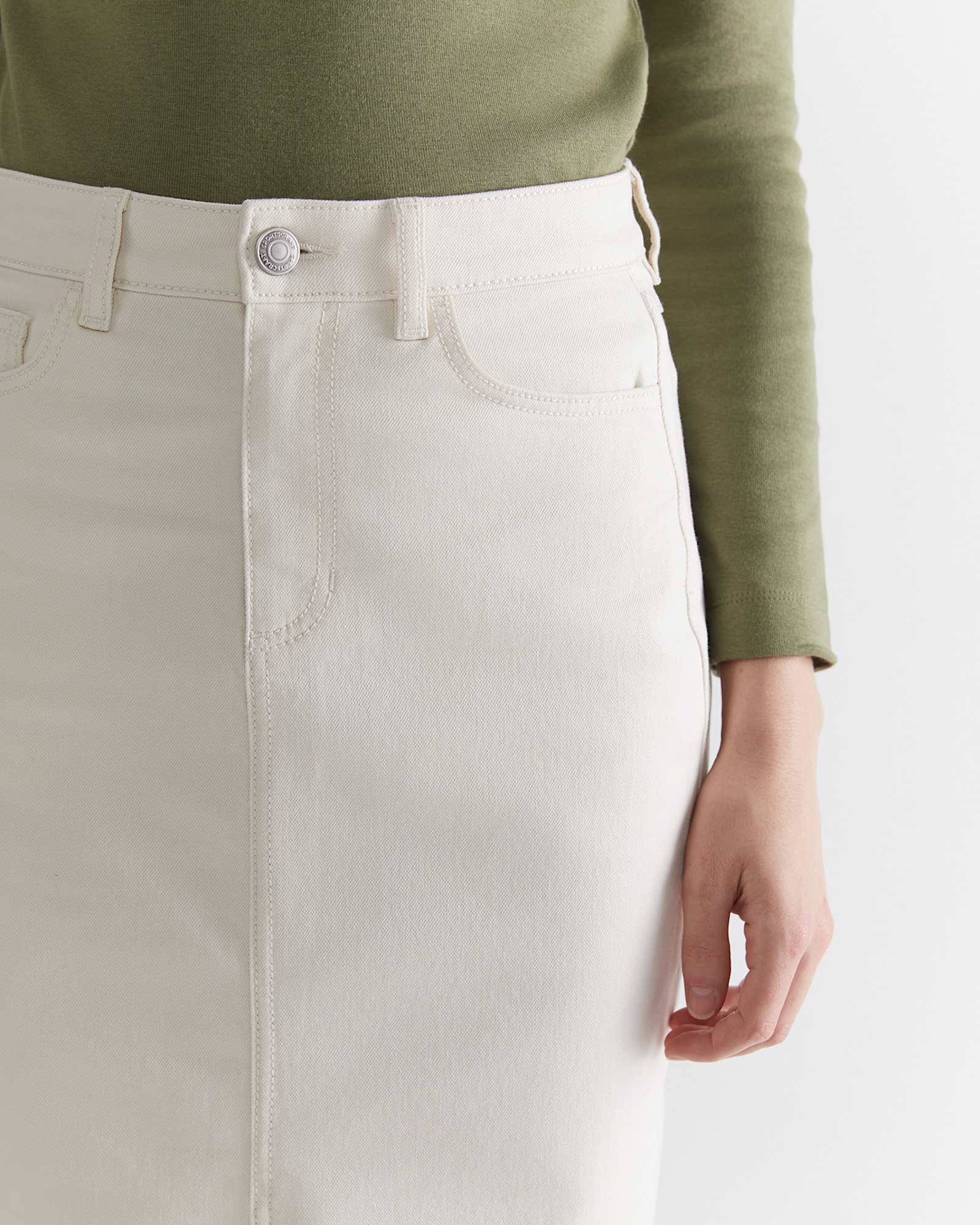 Gabi Midi Skirt in ECRU