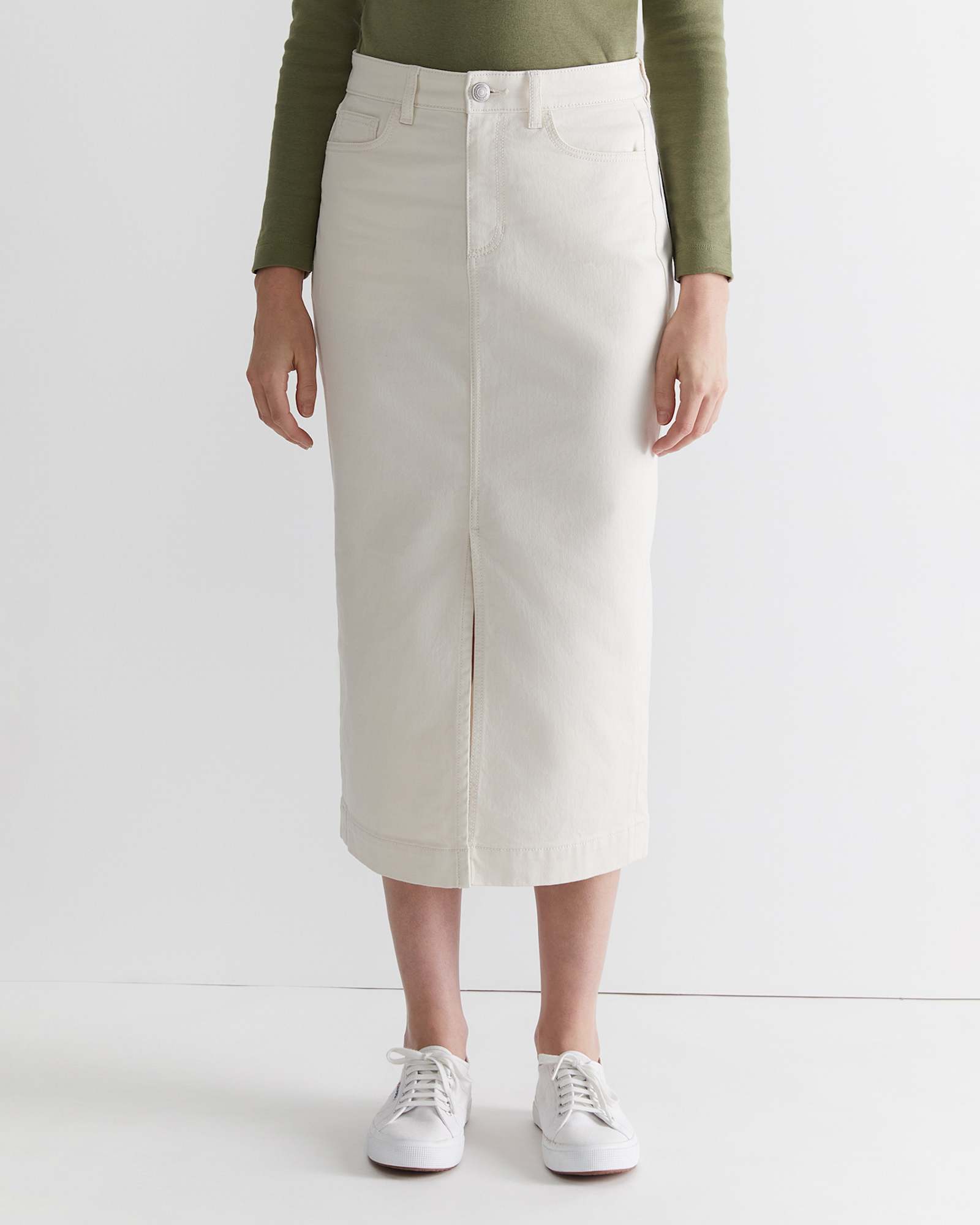 Gabi Midi Skirt in ECRU