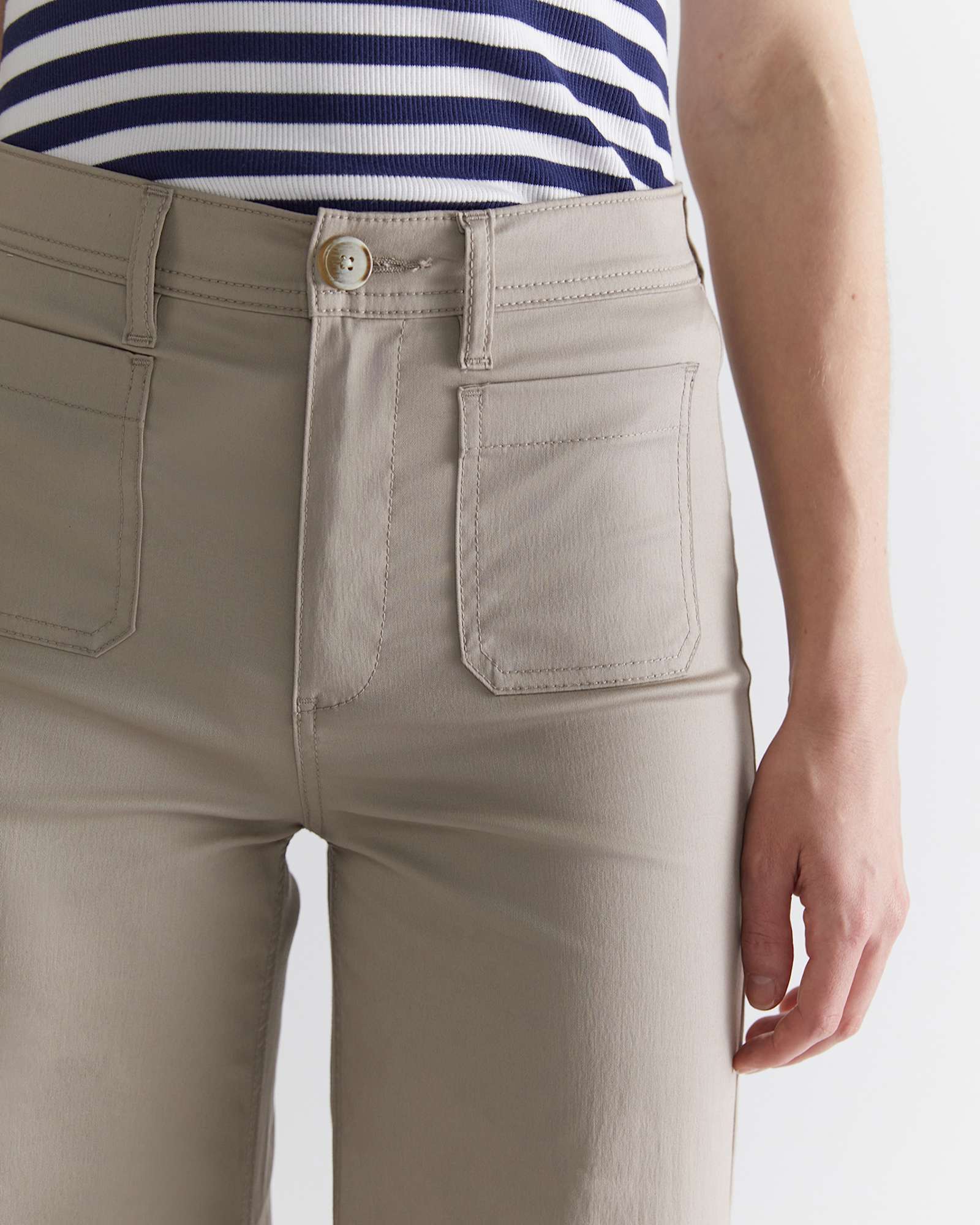Evie Wide Leg Pant in LATTE