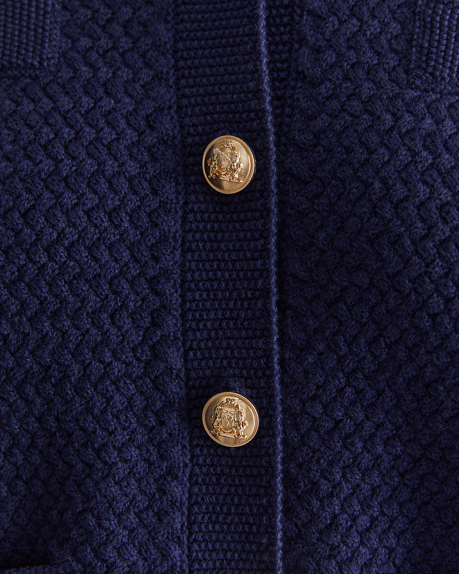 Joyce Merino Wool Cardigan in NAVY