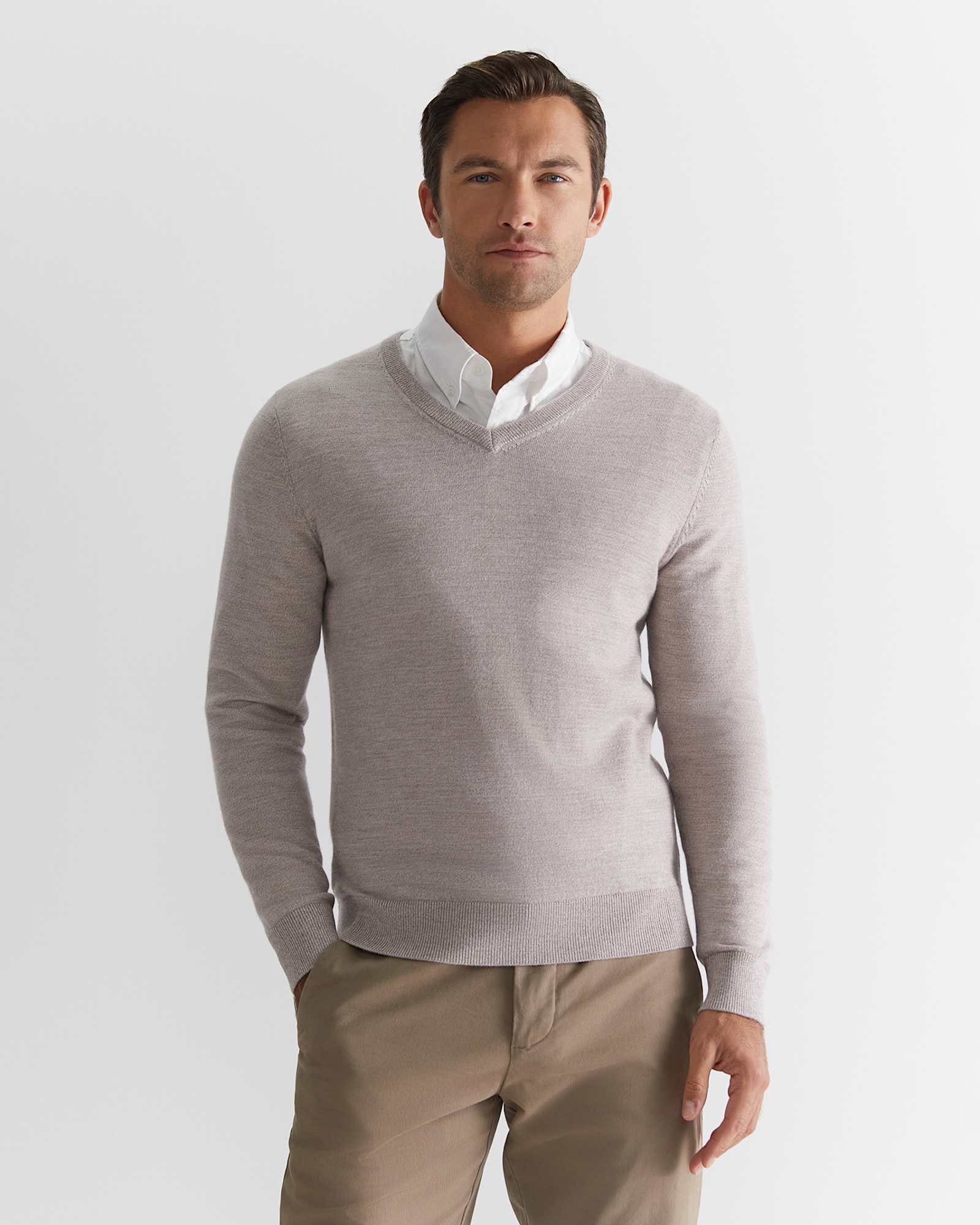 Merino V-Neck Knit in MALT