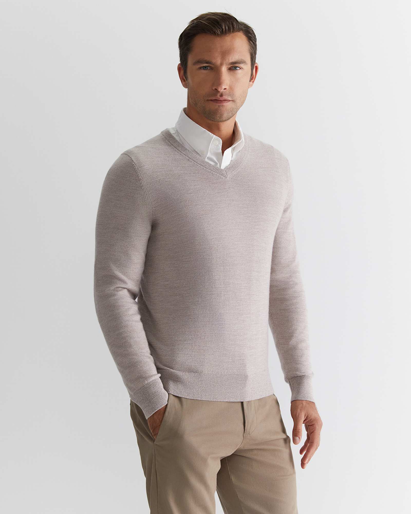 Merino V-Neck Knit in MALT