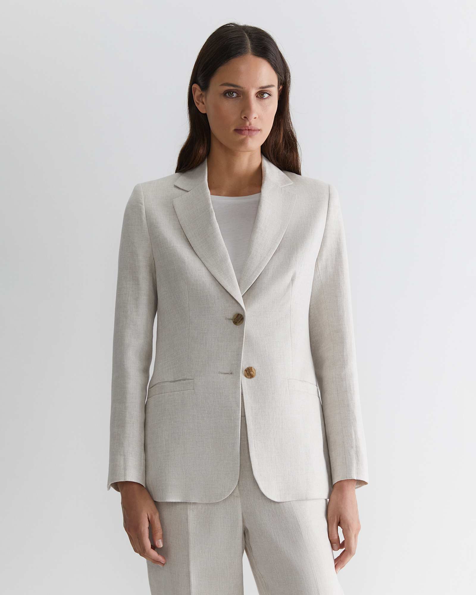 Freya Linen Blazer in STRING