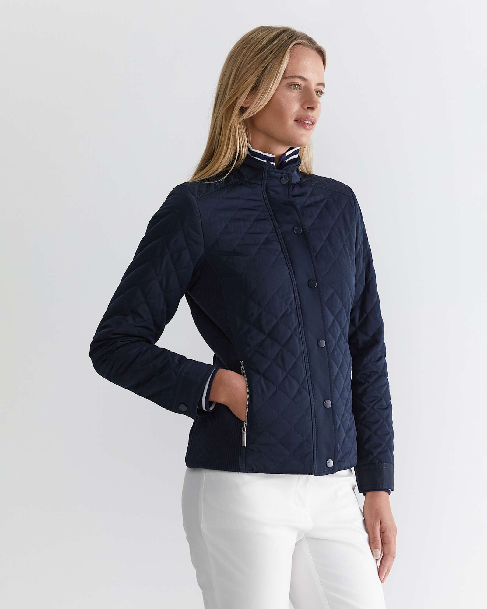 Vera Quilted Jacket in NAVY