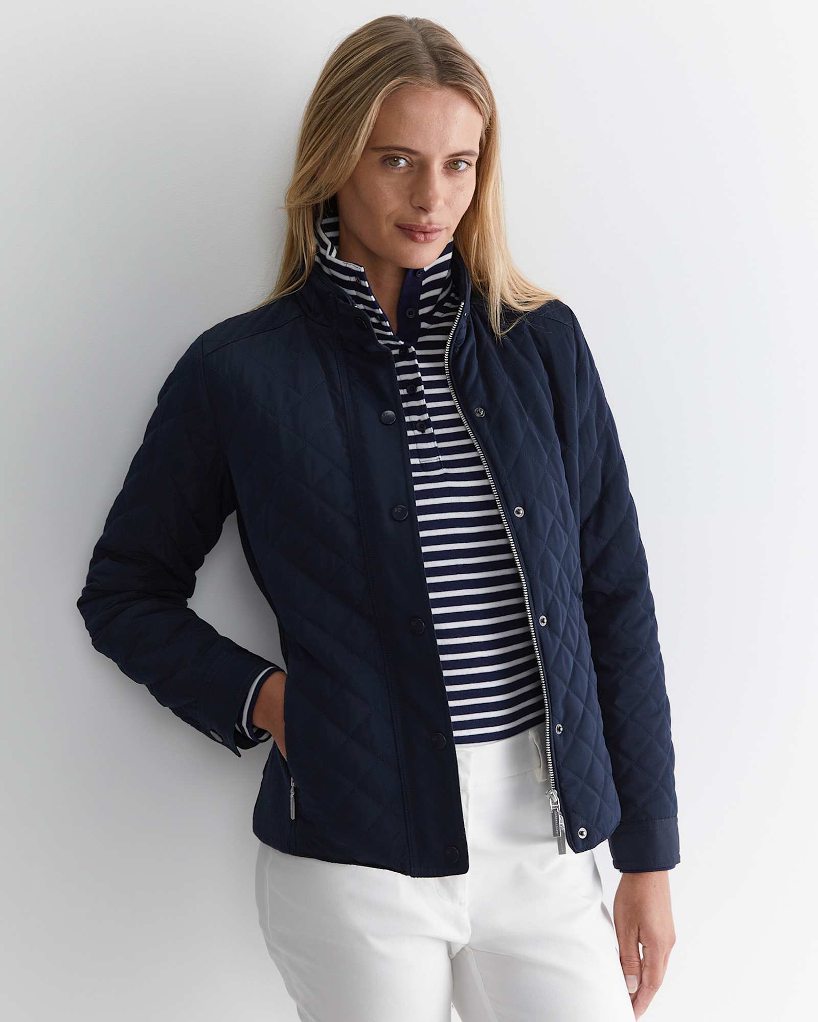 Vera Quilted Jacket in NAVY