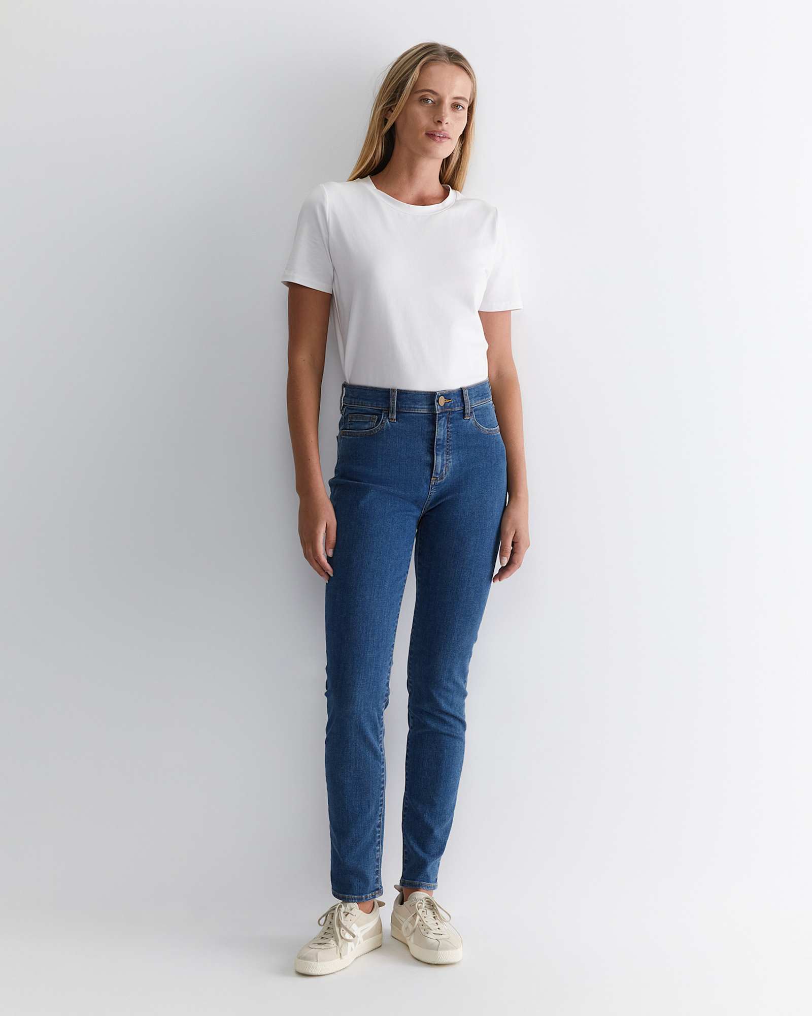 Jackie High Waist Skinny Jean in MID WASH