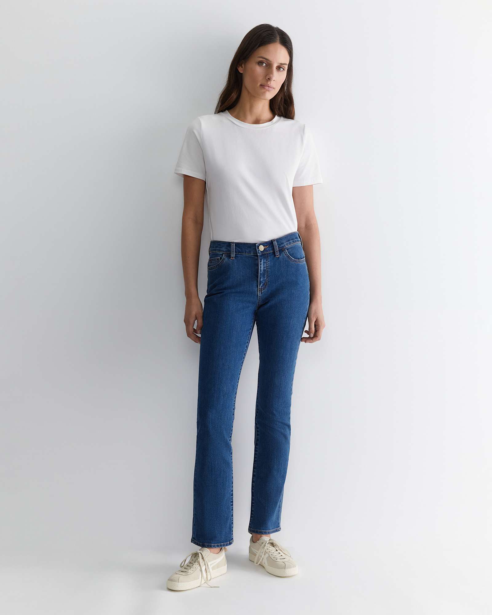 Simone Straight Jean in BLUE WASH