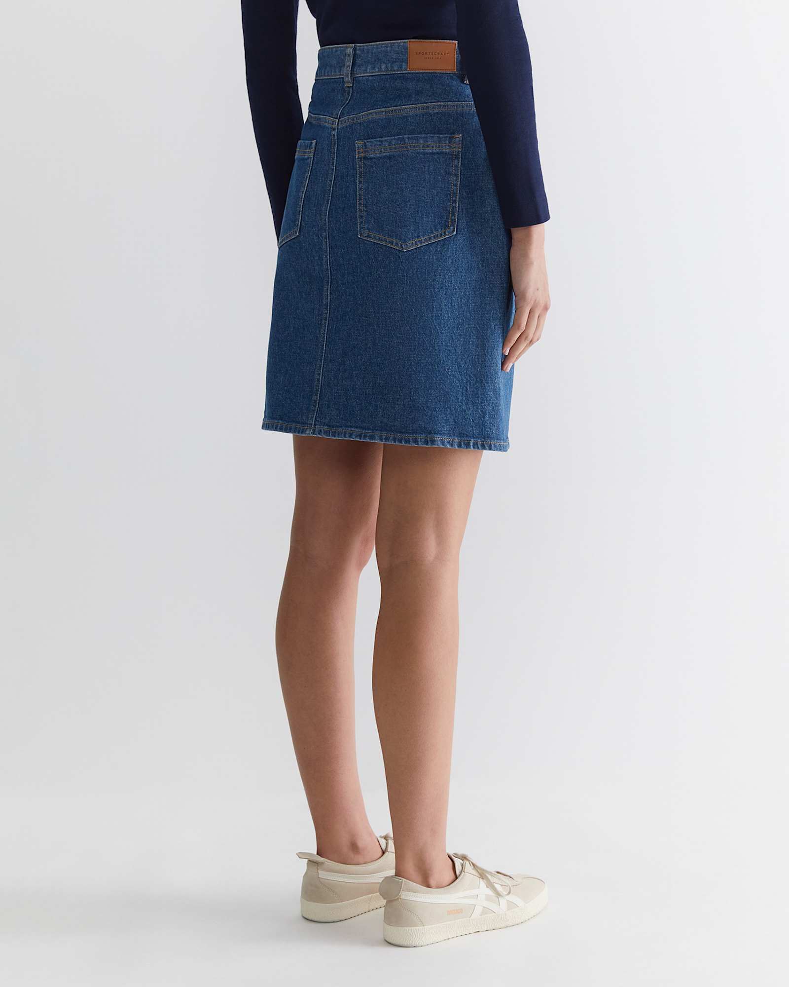 Brodie Denim Skirt in MID WASH