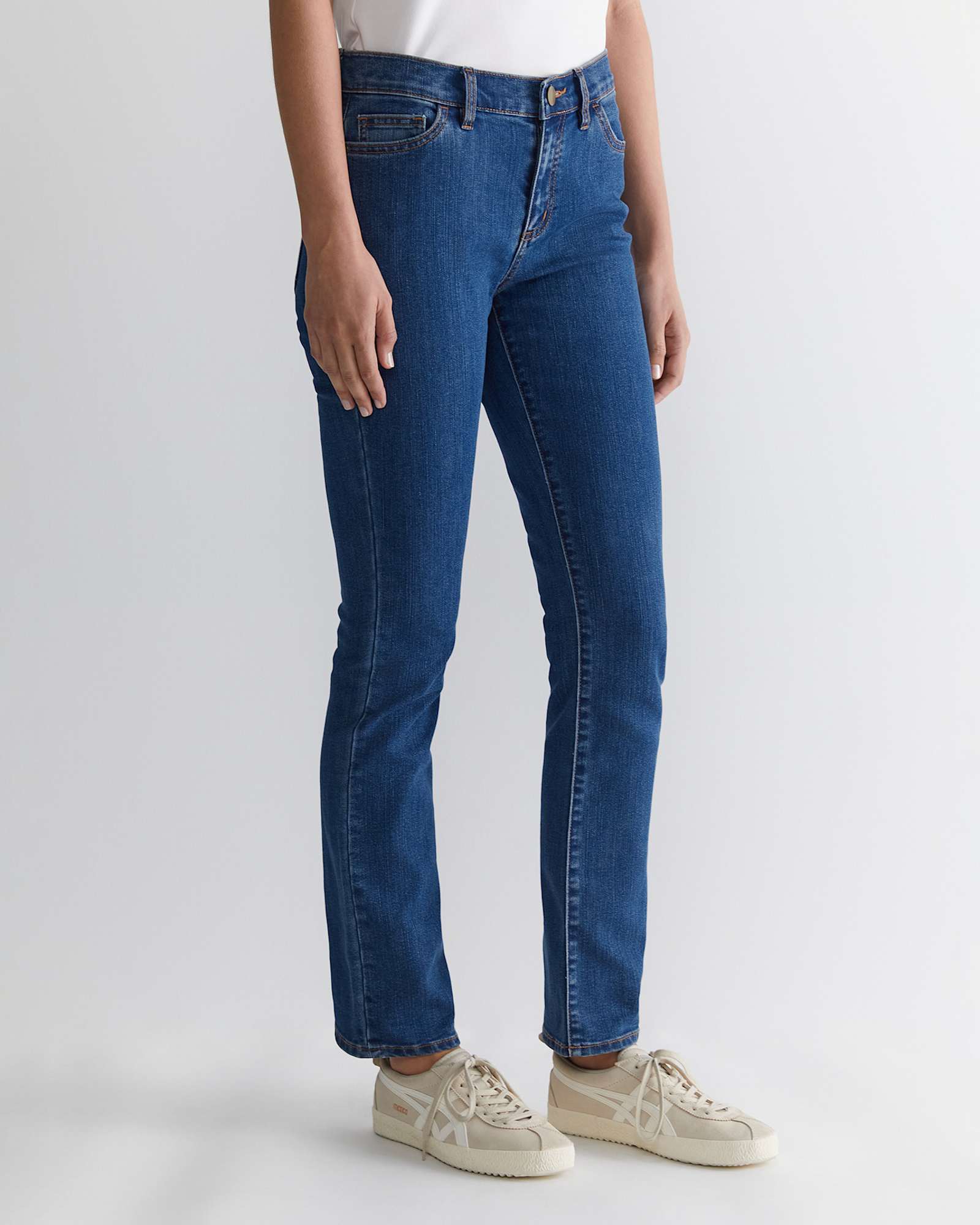 Simone Straight Jean in BLUE WASH