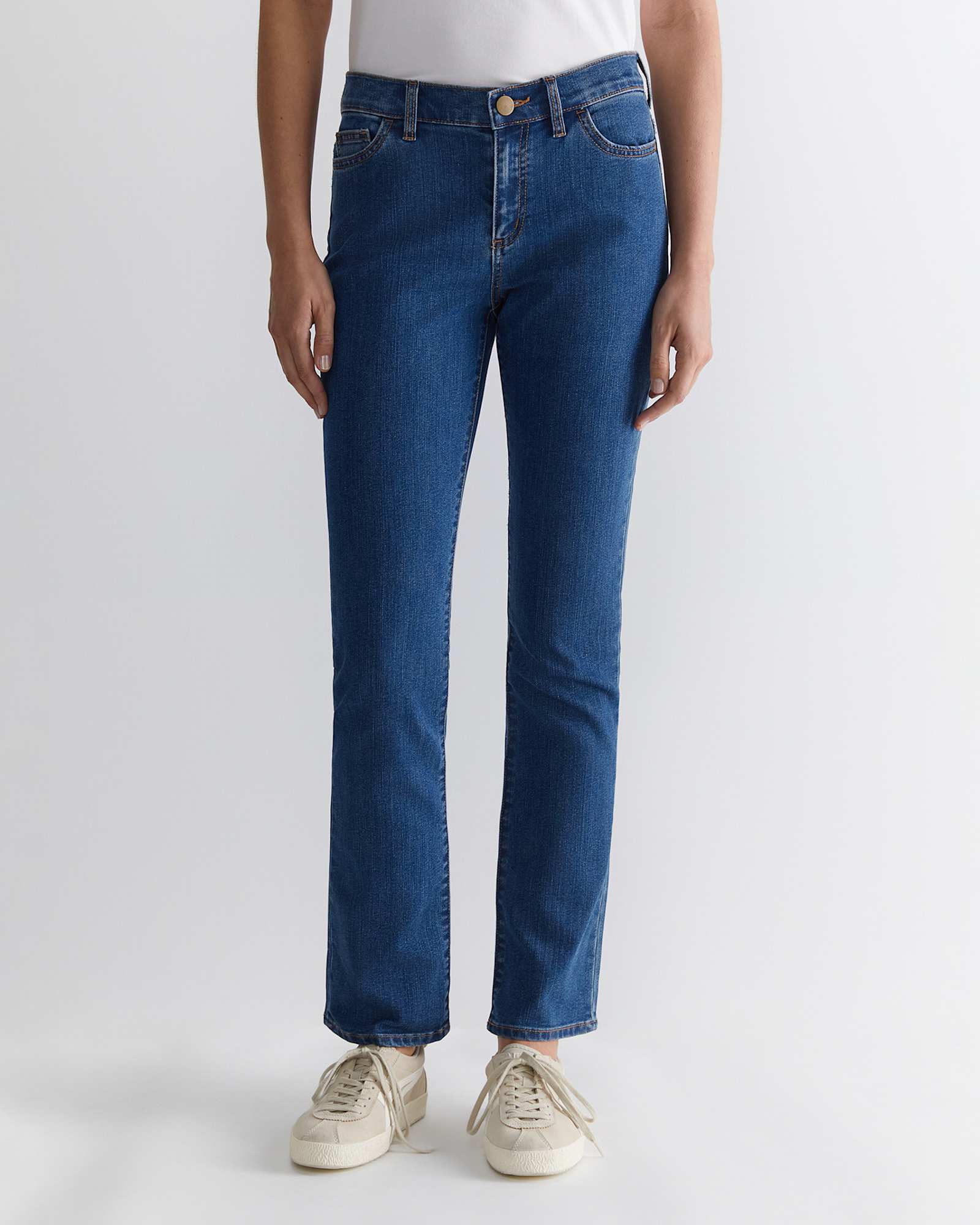 Simone Straight Jean in BLUE WASH