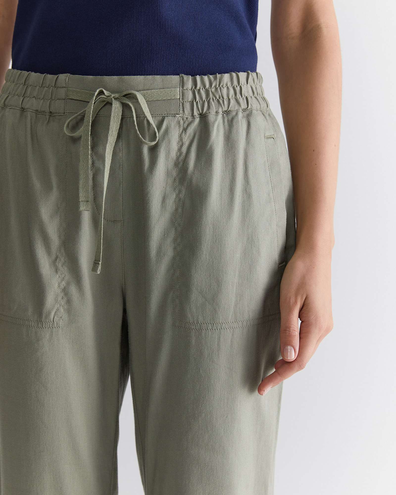 Rosa Linen Pant in KHAKI