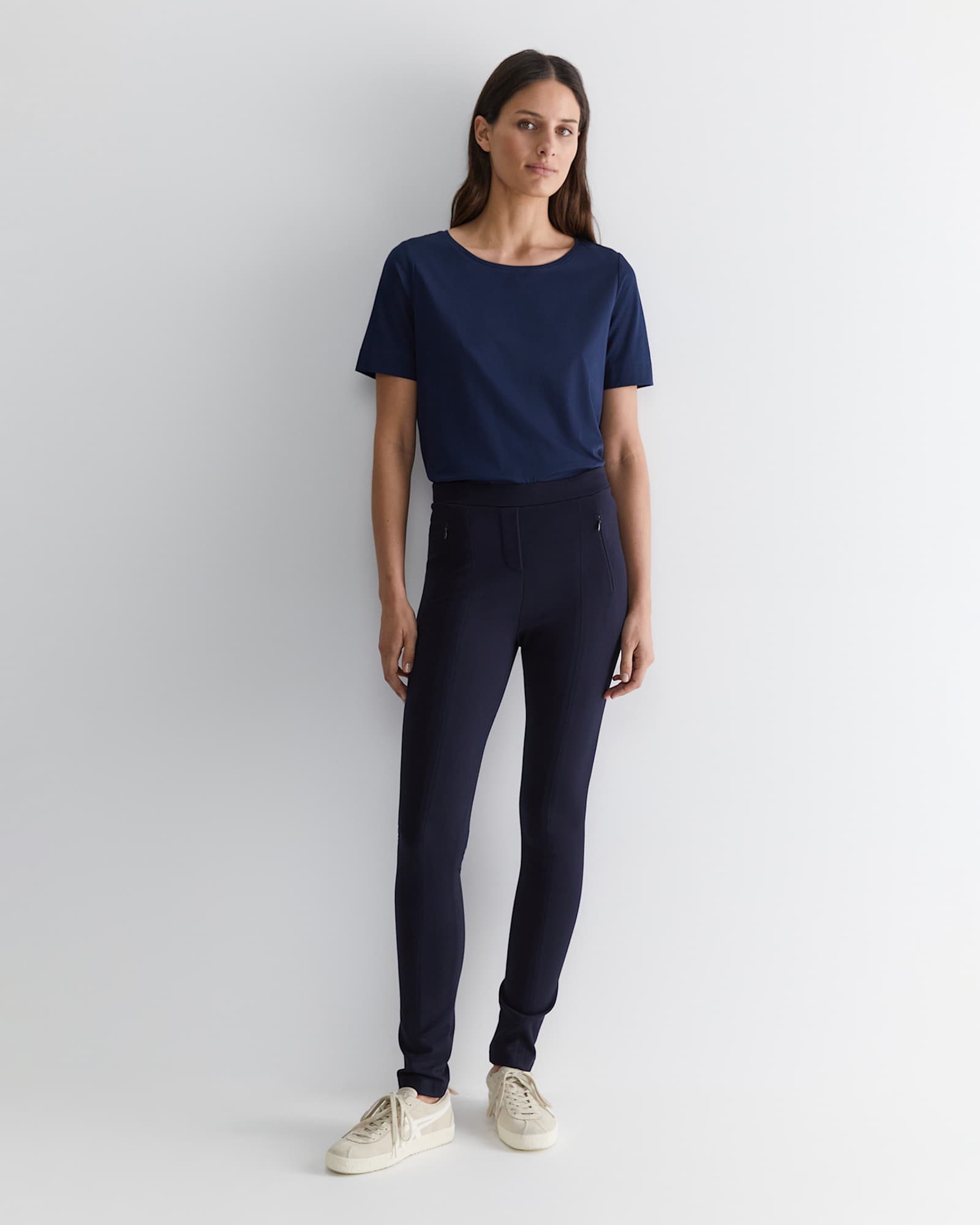 Mercerised Cotton Tee in NAVY