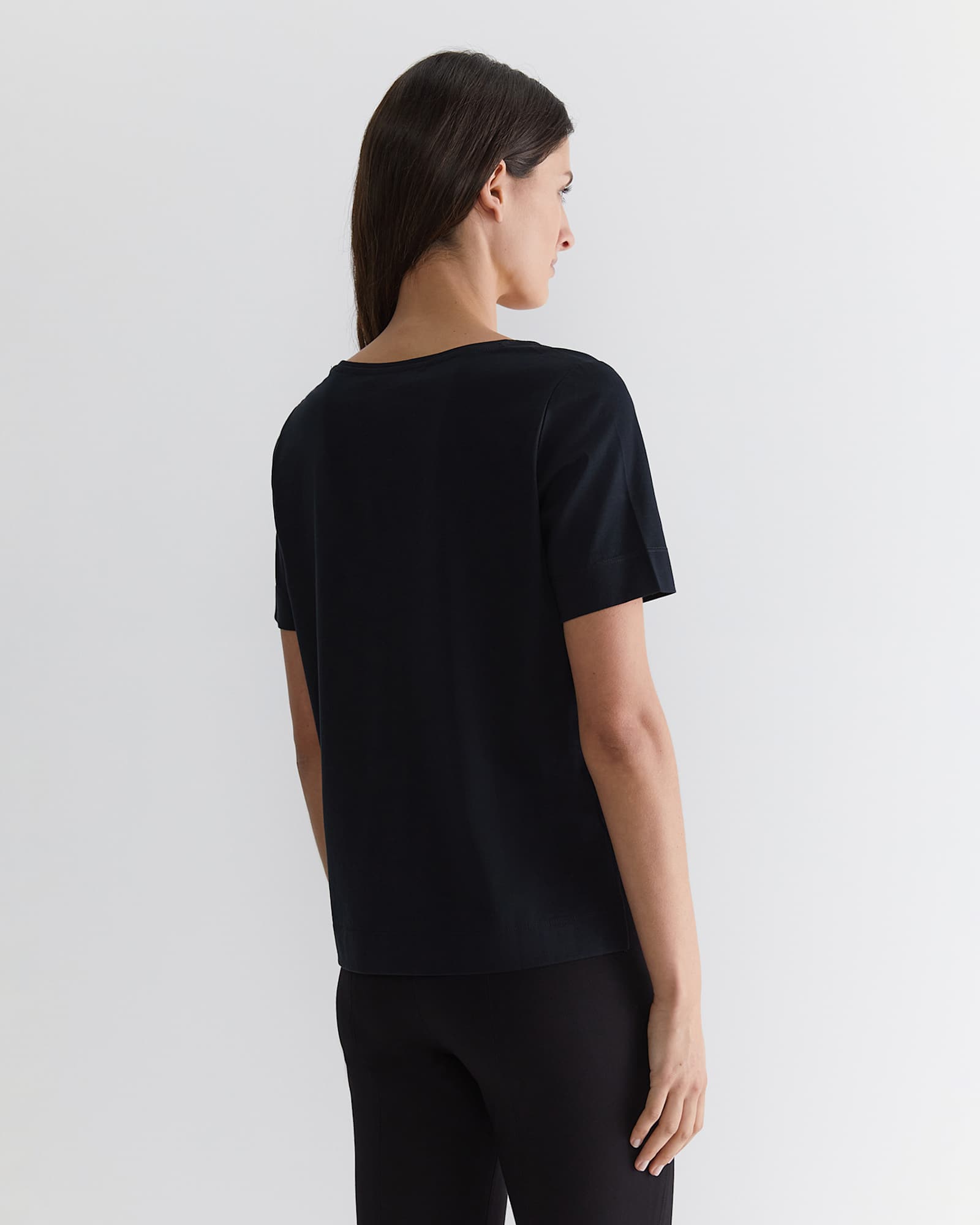 Mercerised Cotton Tee in BLACK