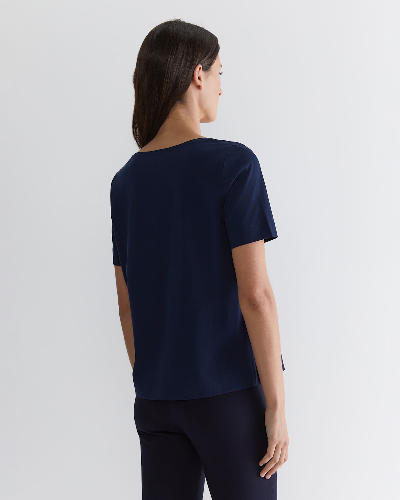 Mercerised Cotton Tee in NAVY