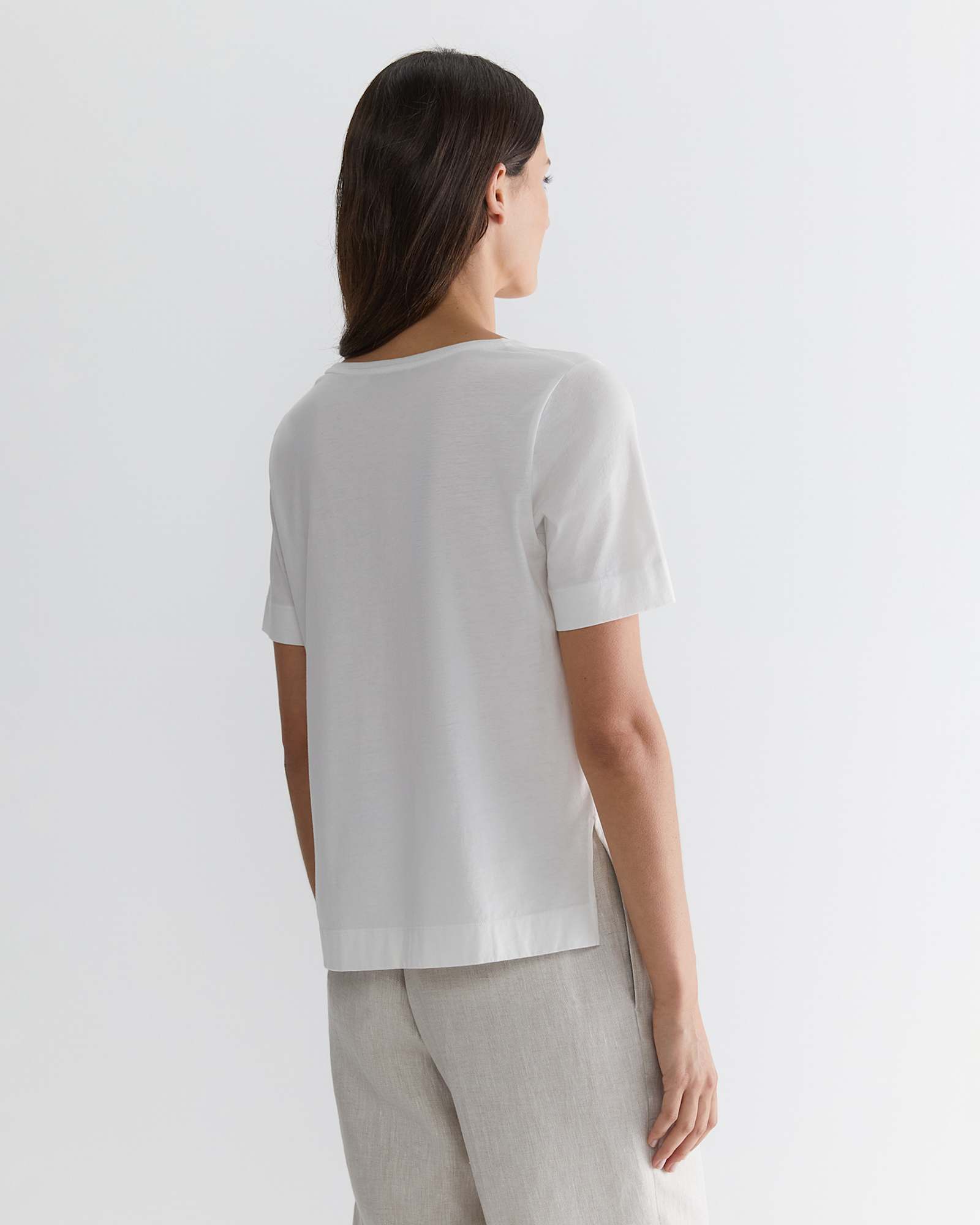 Mercerised Cotton Tee in WHITE