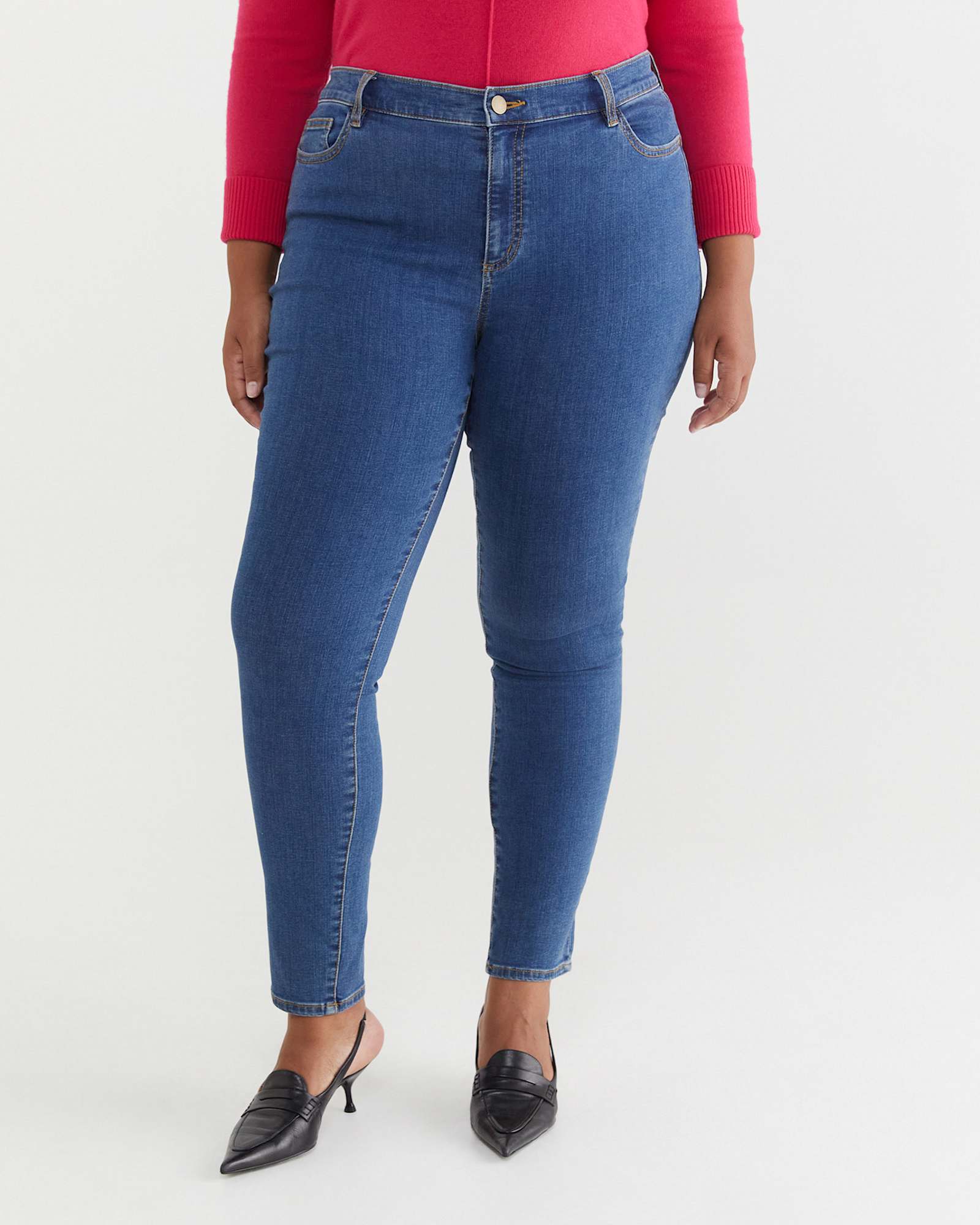 Jackie High Waist Skinny Jean in MID WASH