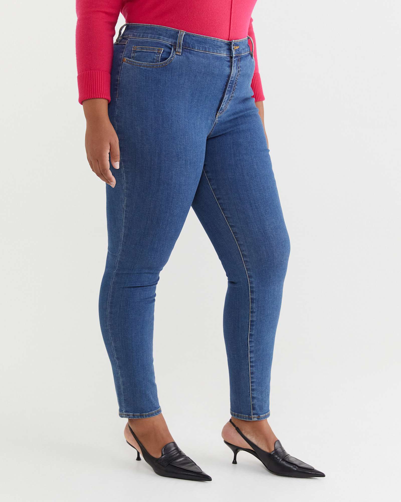Jackie High Waist Skinny Jean in MID WASH