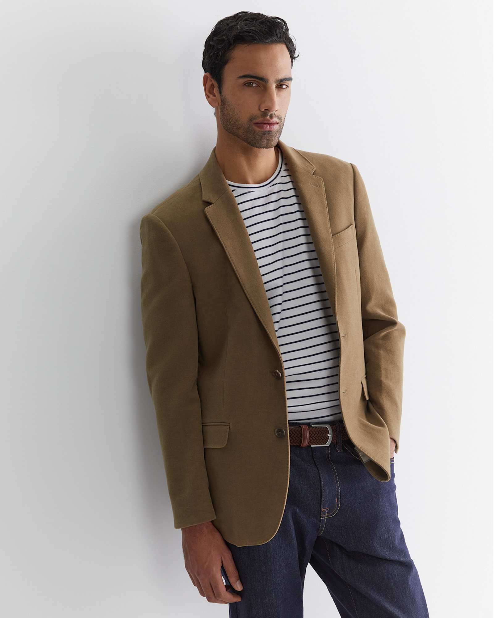Italian Moleskin Blazer in MUSK