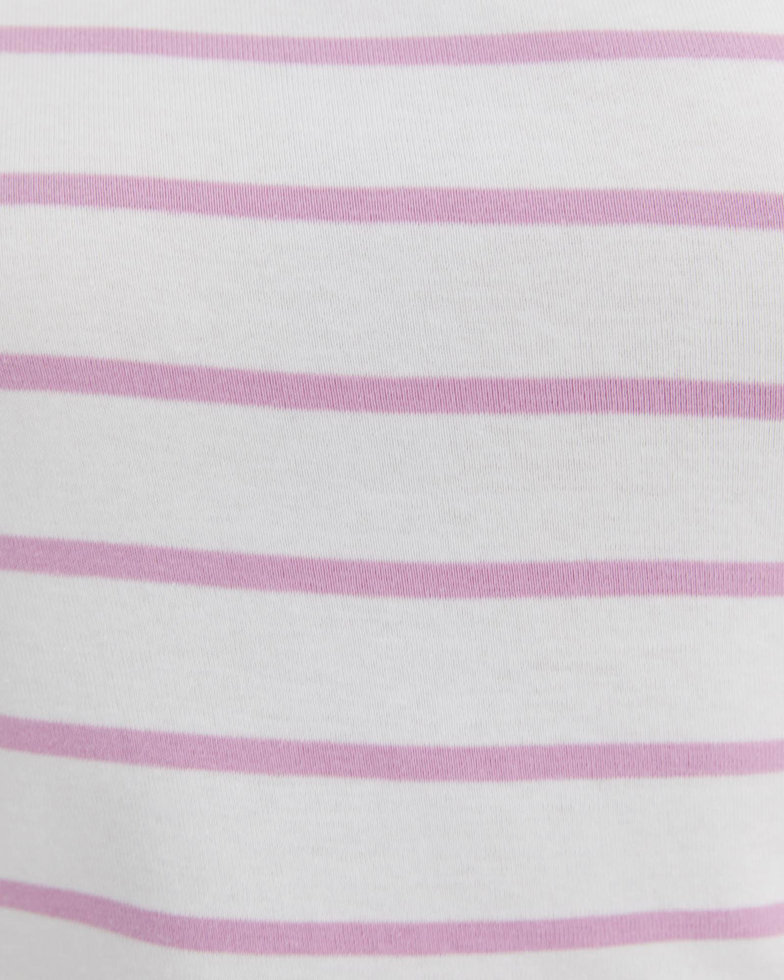 Heidi Boat Neck Half Sleeve Tee in WHITE/PINK