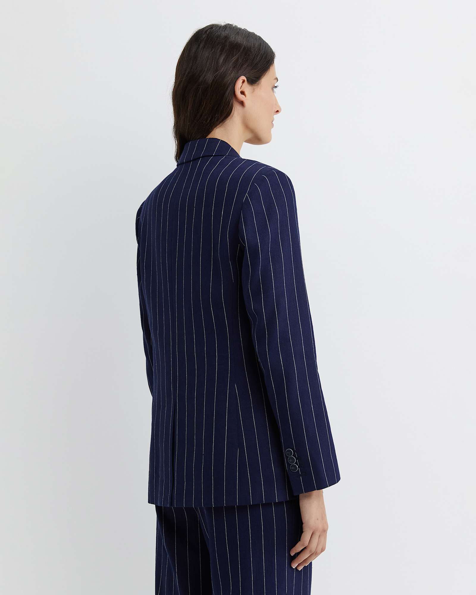 Brianne Stripe Blazer in NAVY/WHITE