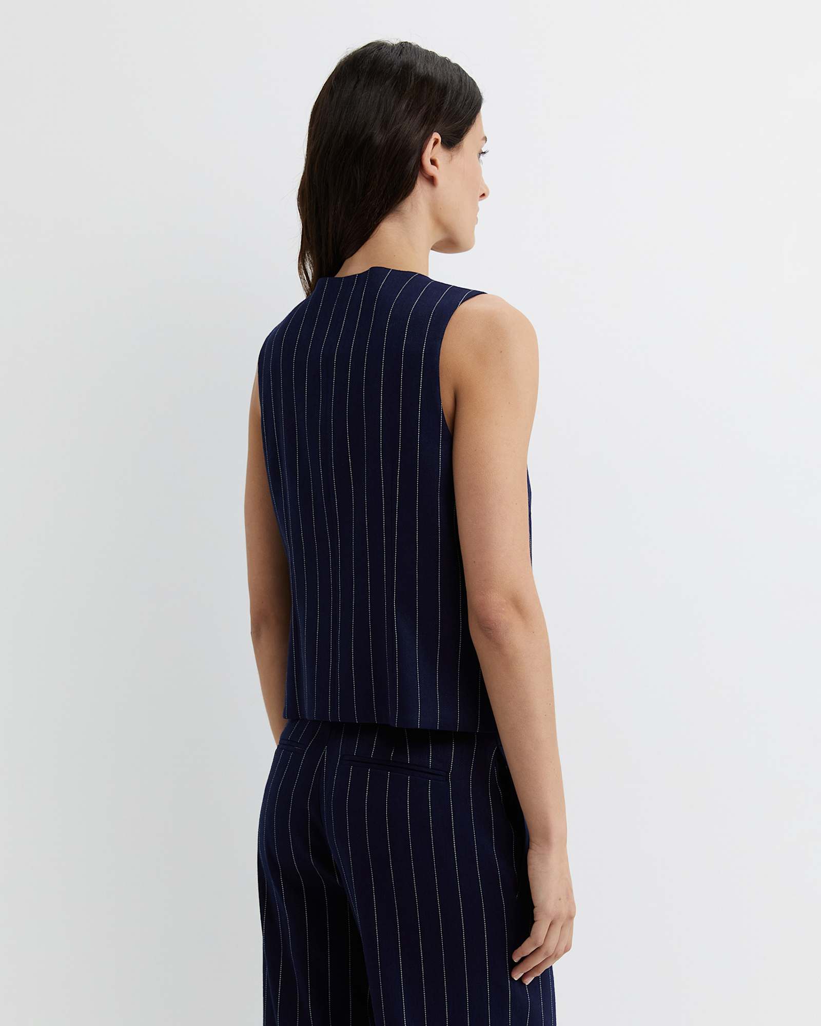 Brianne Stripe Vest in NAVY/WHITE