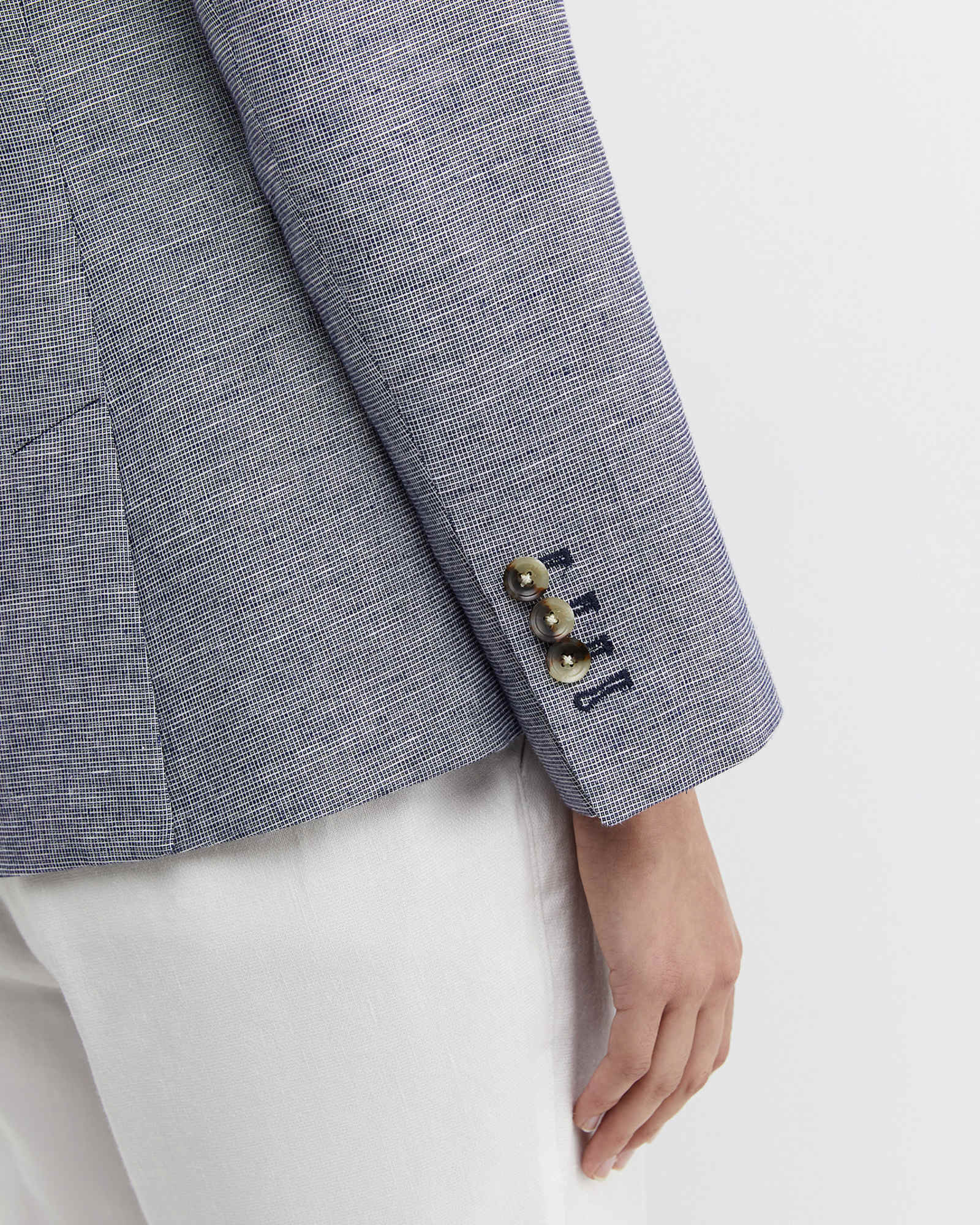 Stevie Textured Blazer in NAVY/WHITE
