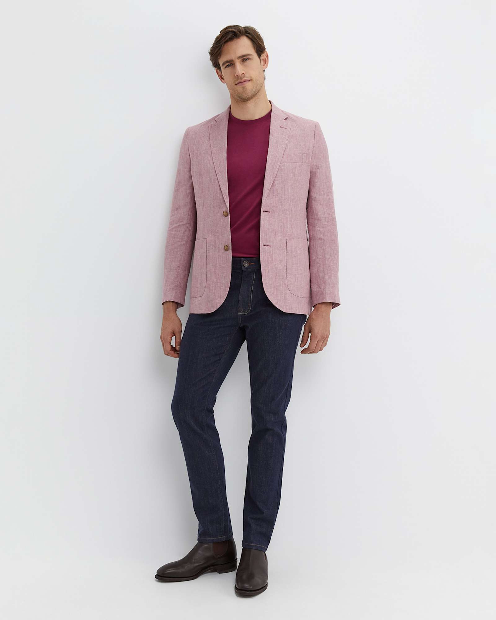 Farrer Linen Sports Jacket in DUSTY PINK