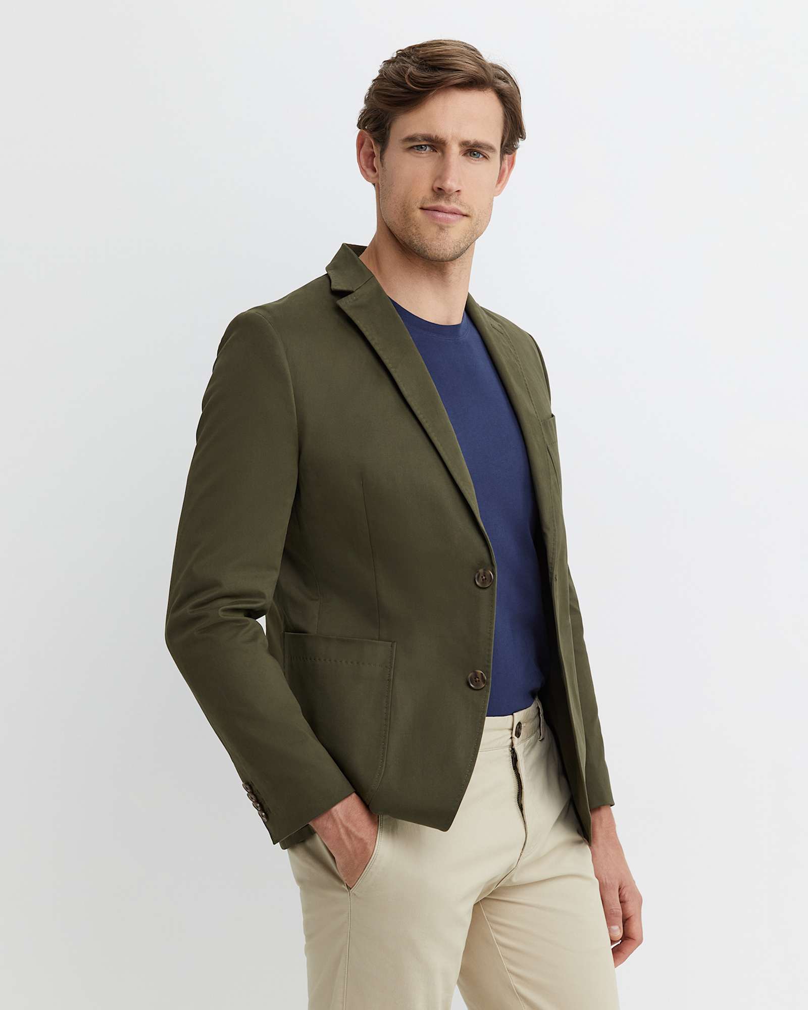 Barton Sports Jacket in DARK KHAKI