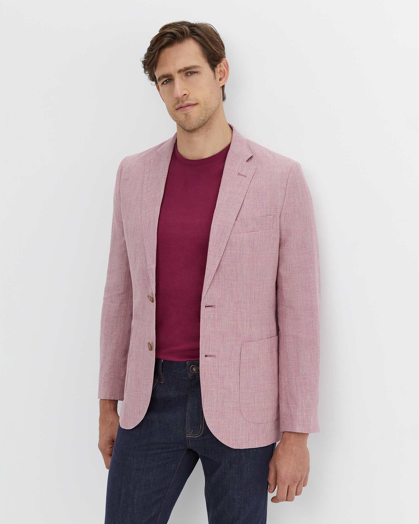 Farrer Linen Sports Jacket in DUSTY PINK