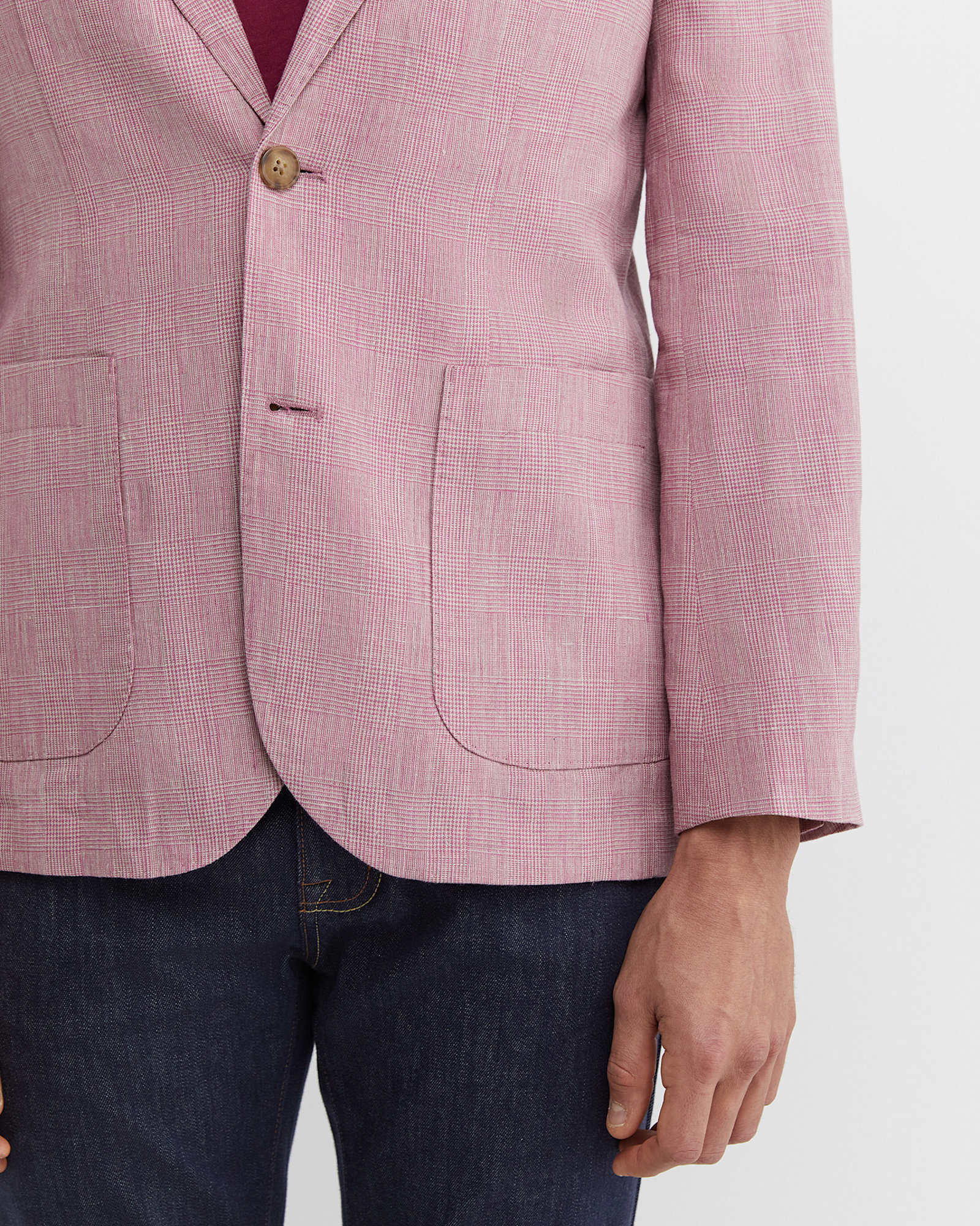 Farrer Linen Sports Jacket in DUSTY PINK