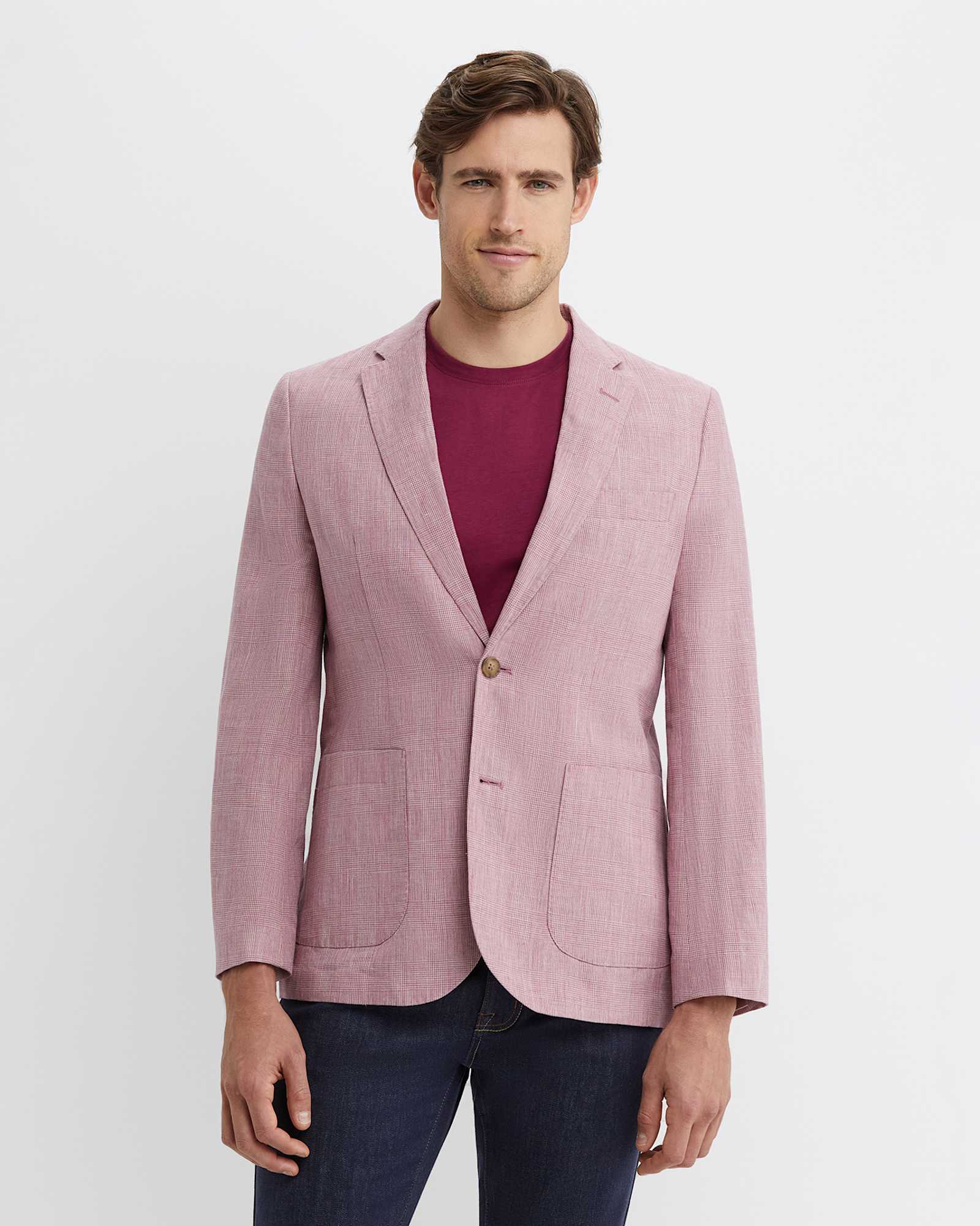 Farrer Linen Sports Jacket in DUSTY PINK
