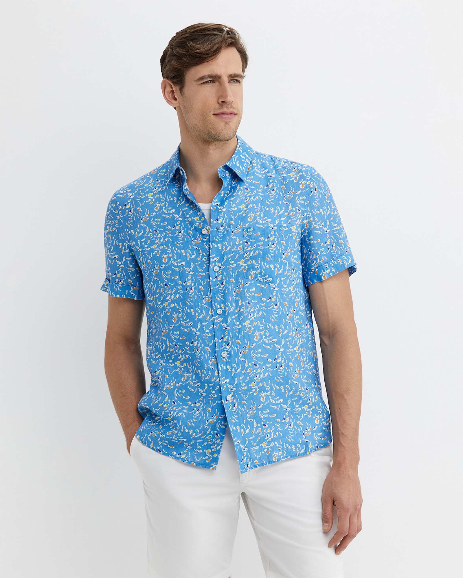 Bay Short Sleeve Liberty Shirt in BLUE MULTI
