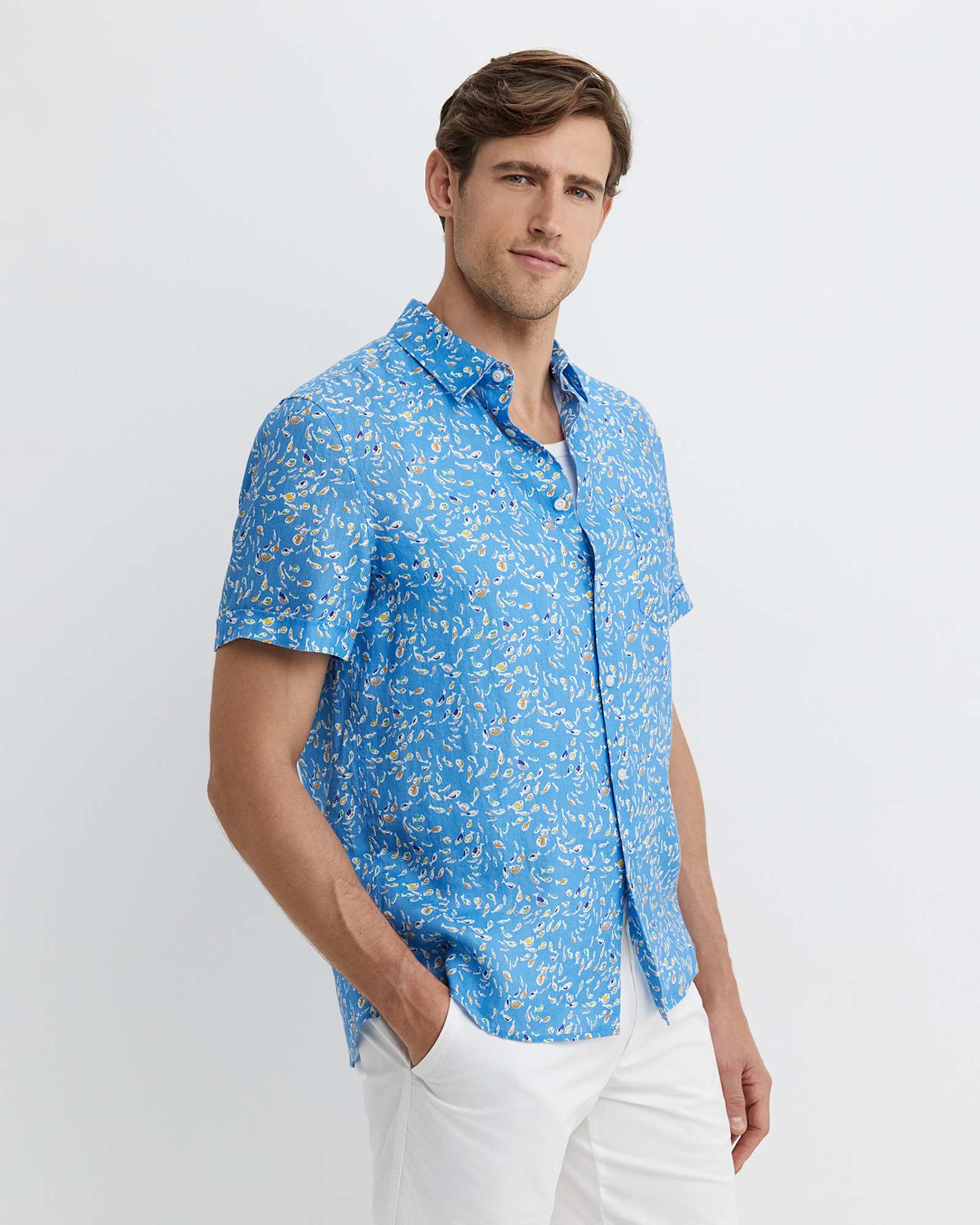 Bay Short Sleeve Liberty Shirt in BLUE MULTI