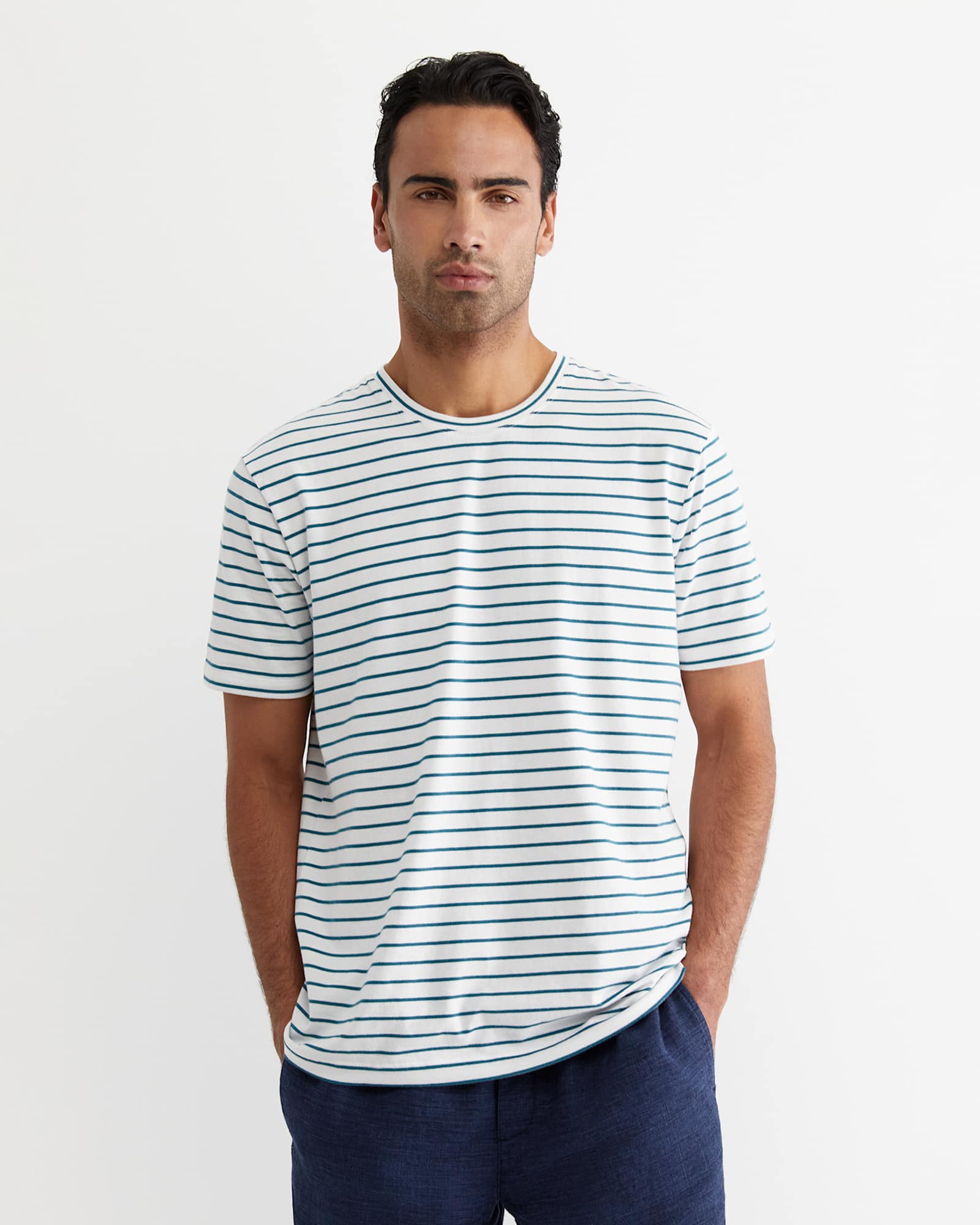 Supersoft Tee in WHITE/TEAL