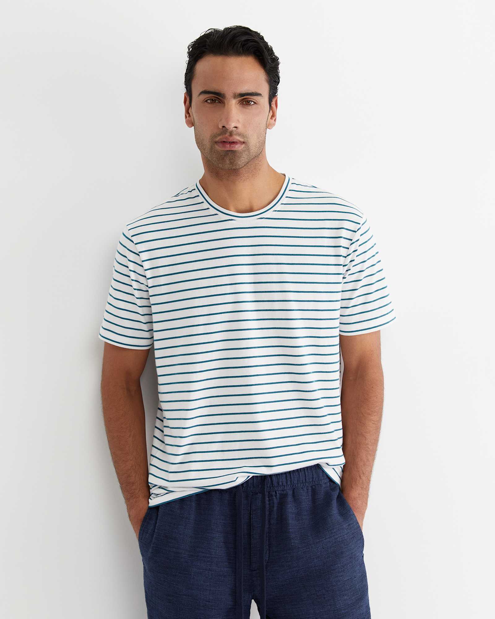 Supersoft Tee in WHITE/TEAL