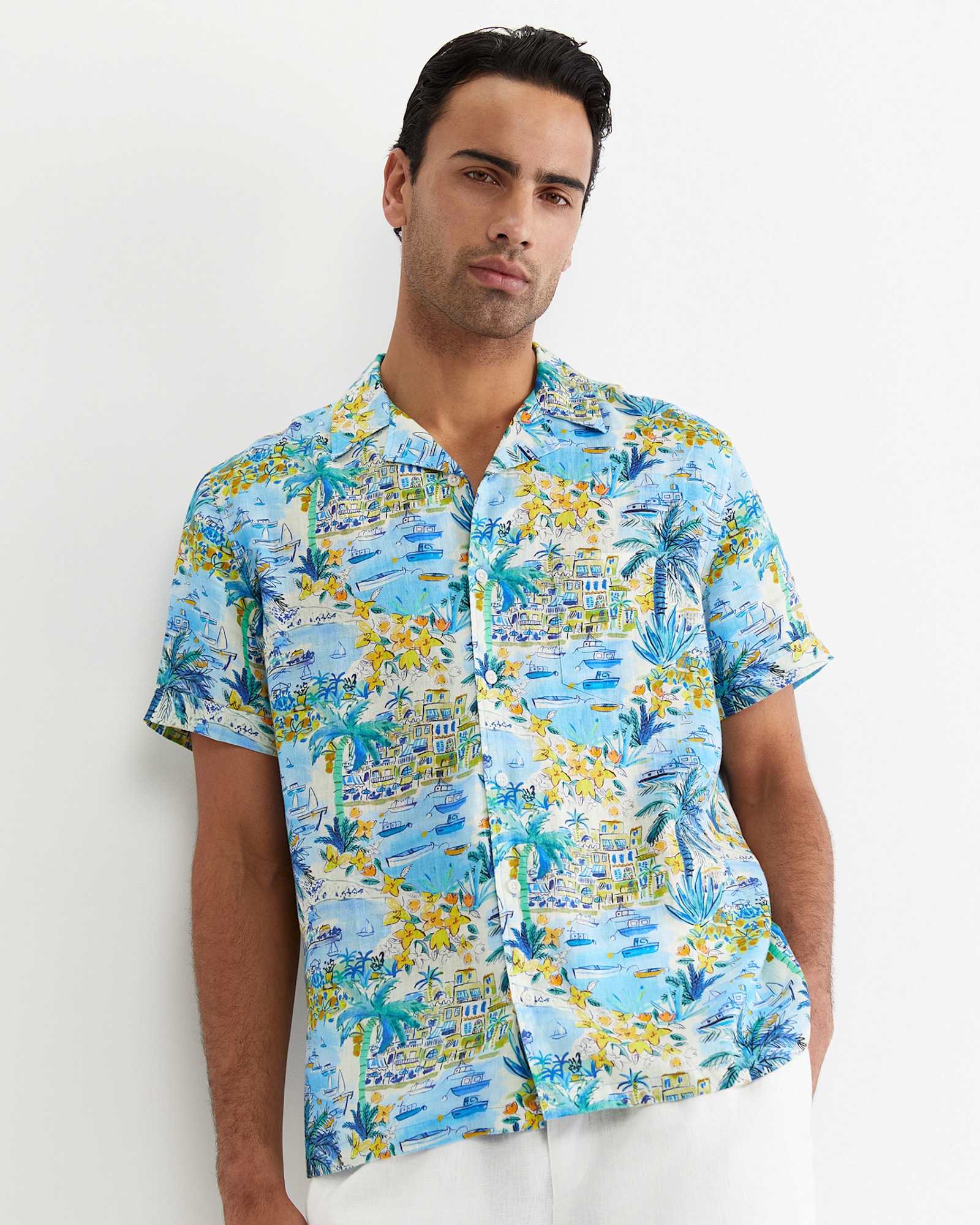 Vic Short Sleeve Liberty Cuban Shirt in MULTI
