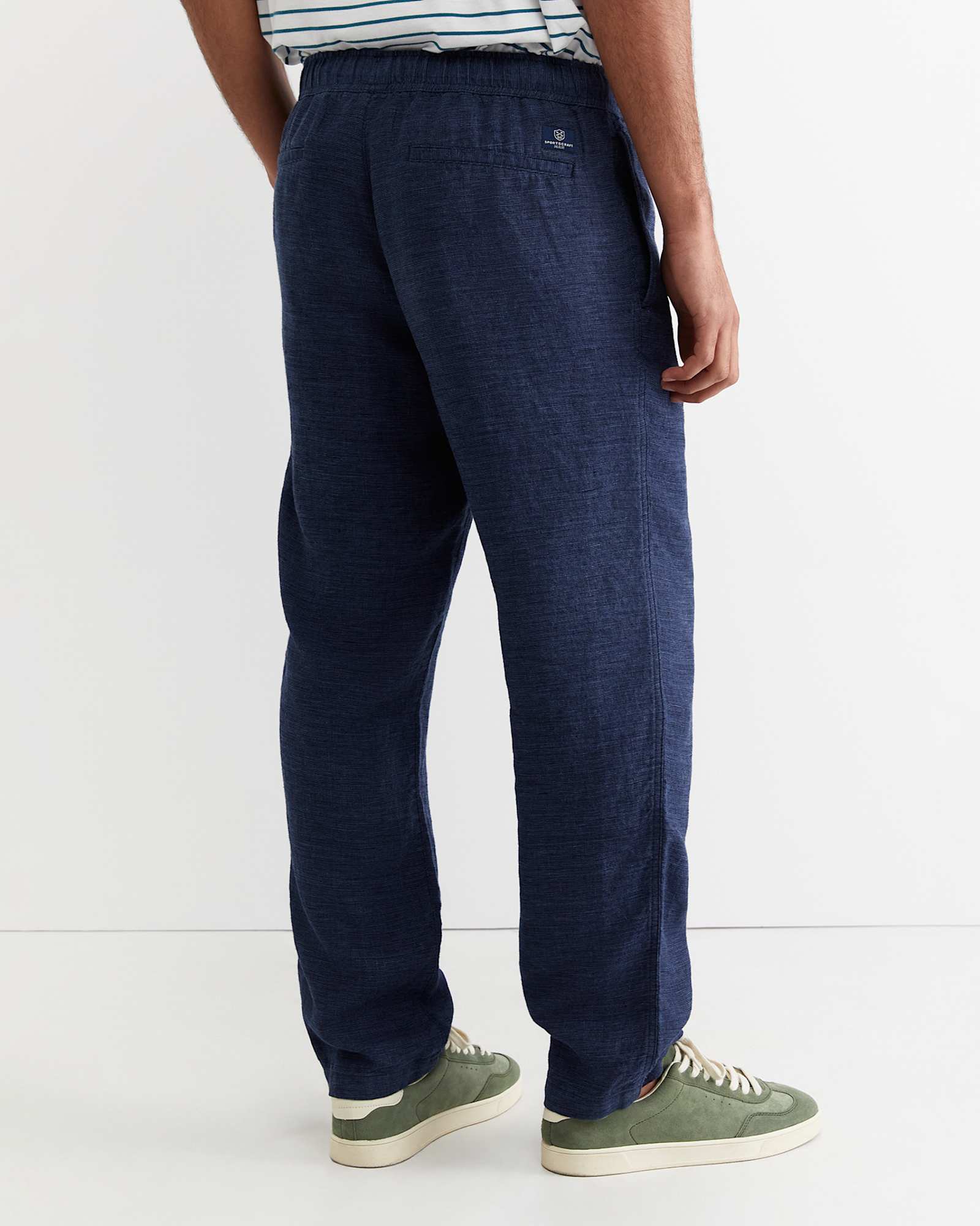 Caffery Yarn Dyed Linen Pant in NAVY