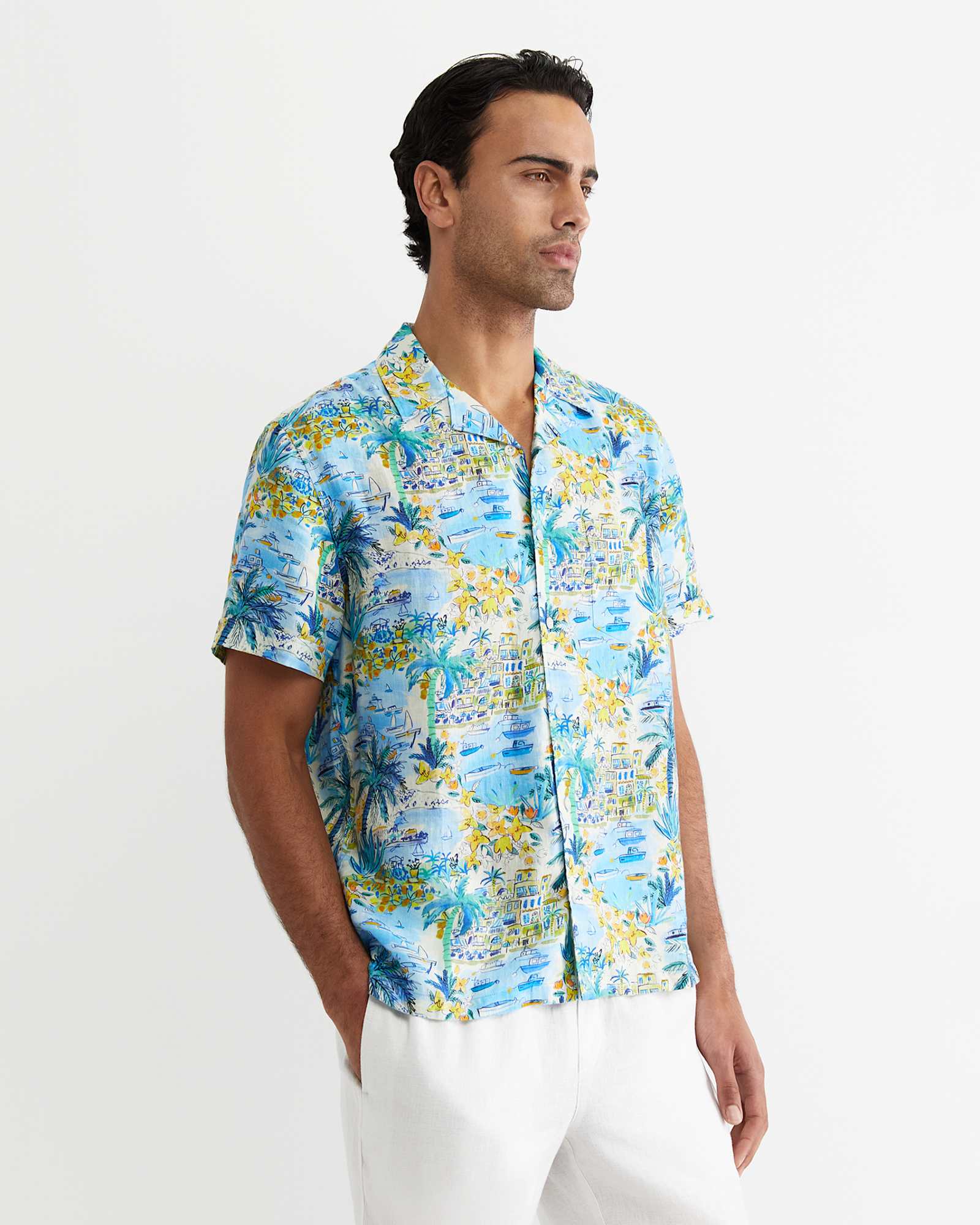Vic Short Sleeve Liberty Cuban Shirt in MULTI