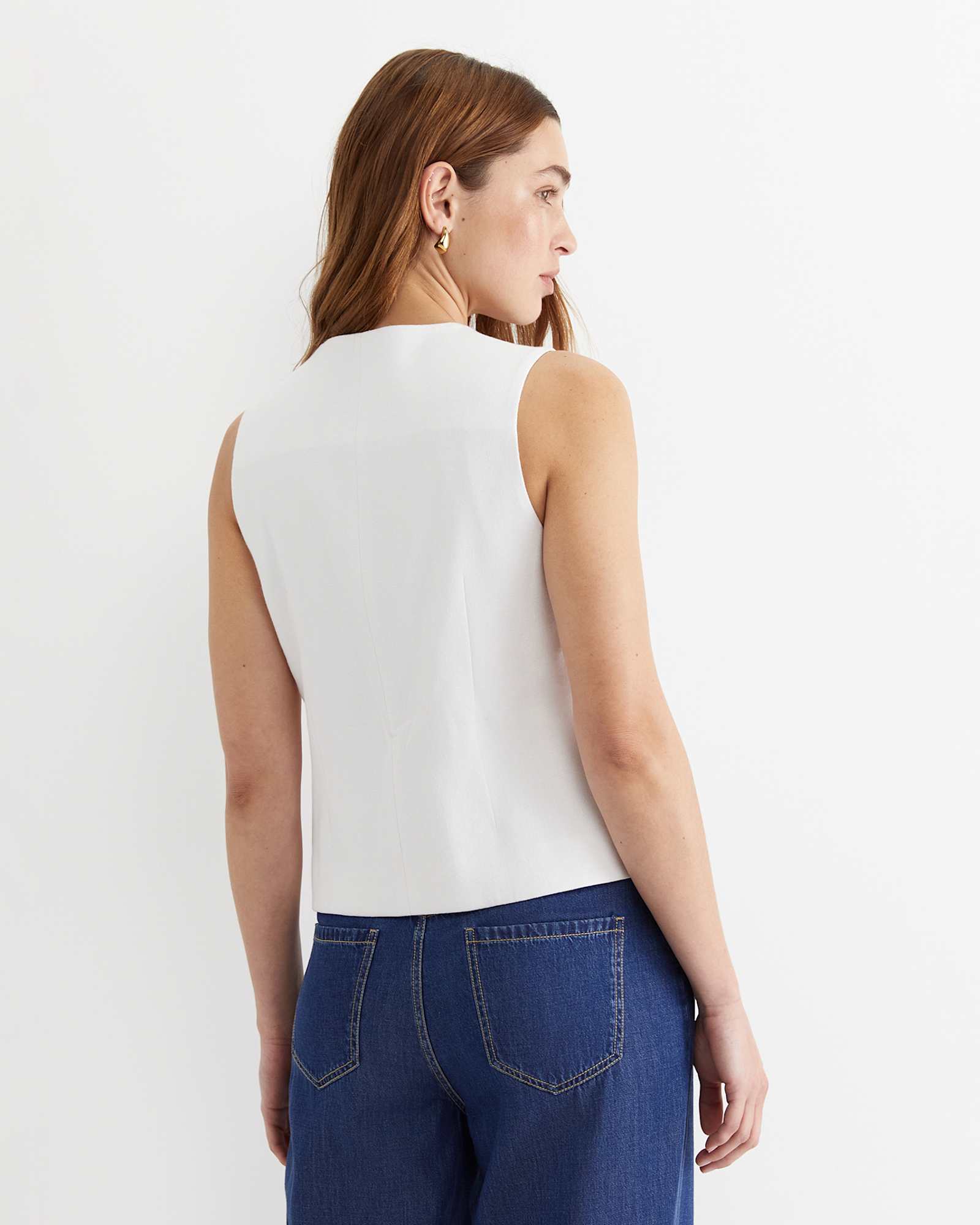 Brianne Linen Vest in WHITE