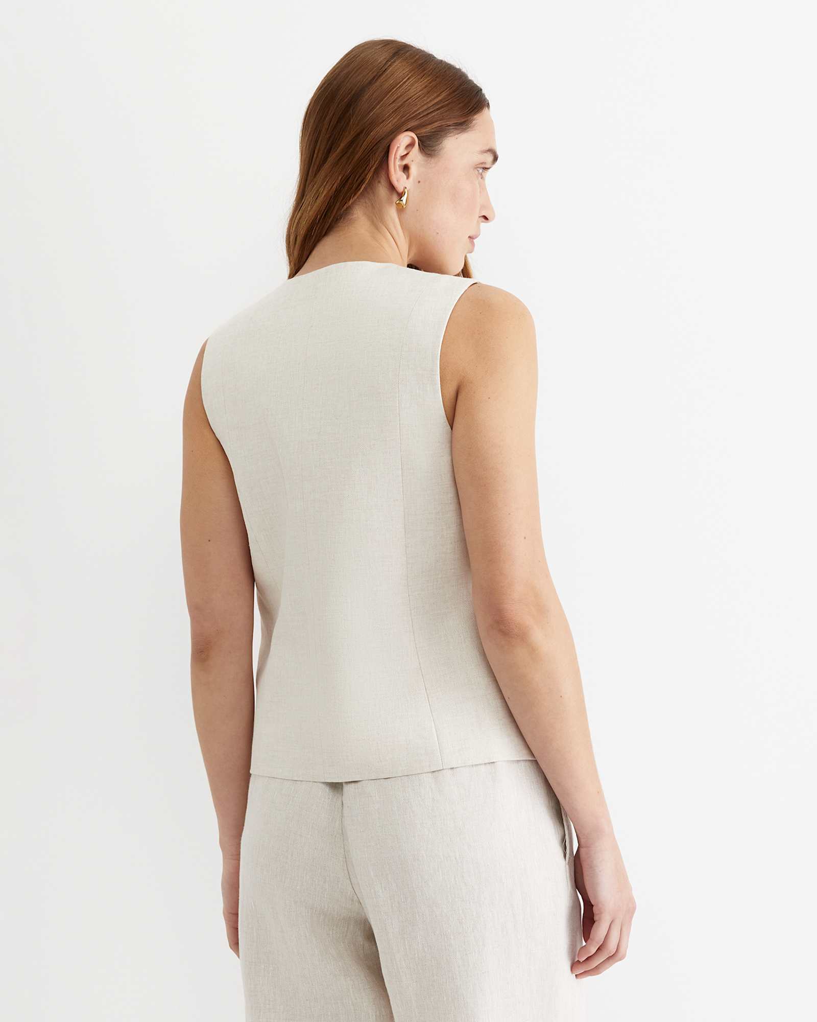 Freya Linen Vest in STRING