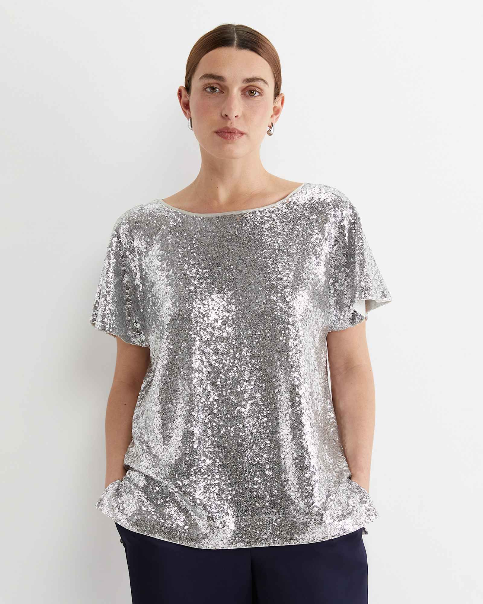 Sequin Top in SILVER