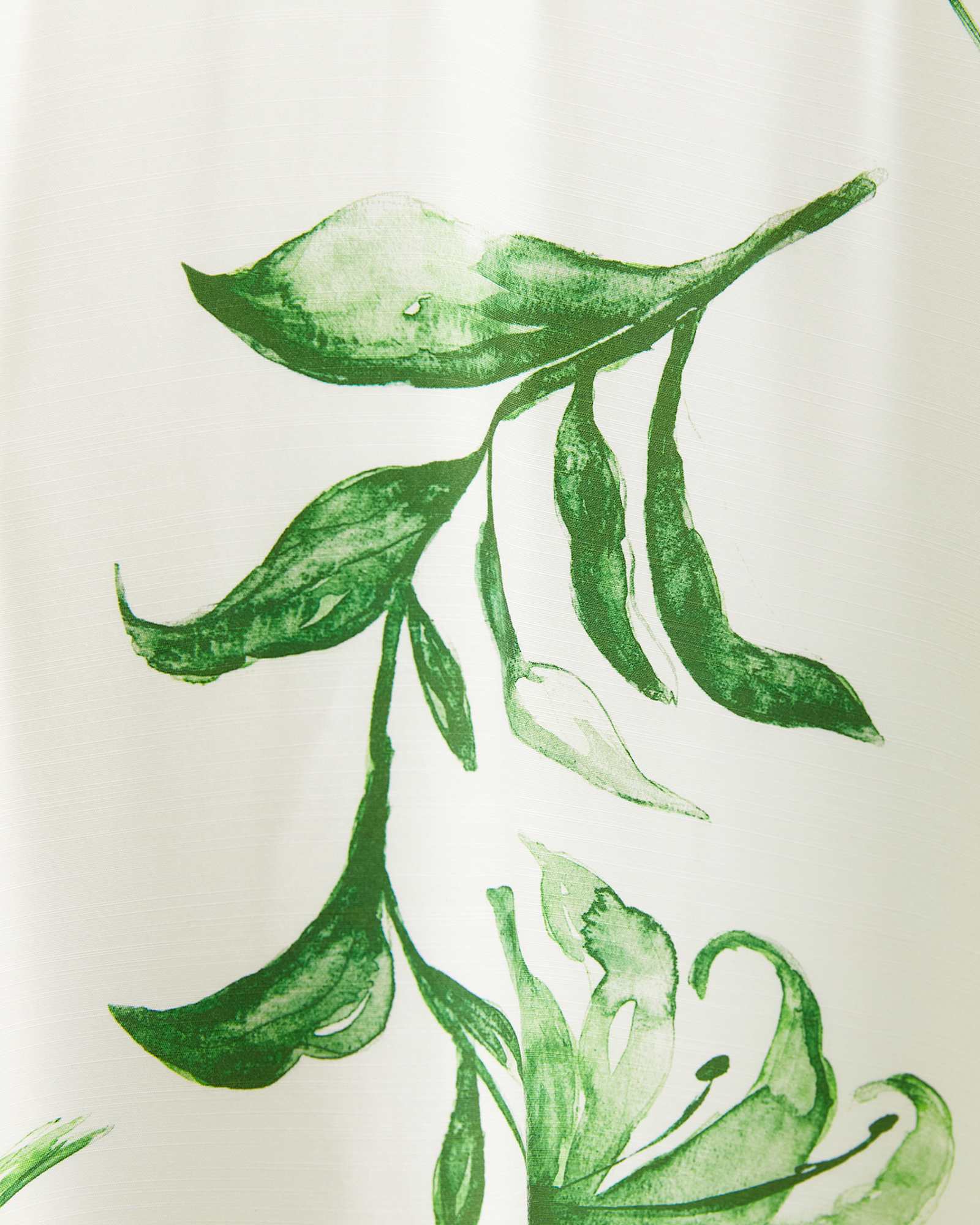 Botanical Silk Blend Midi Dress in GREEN MULTI