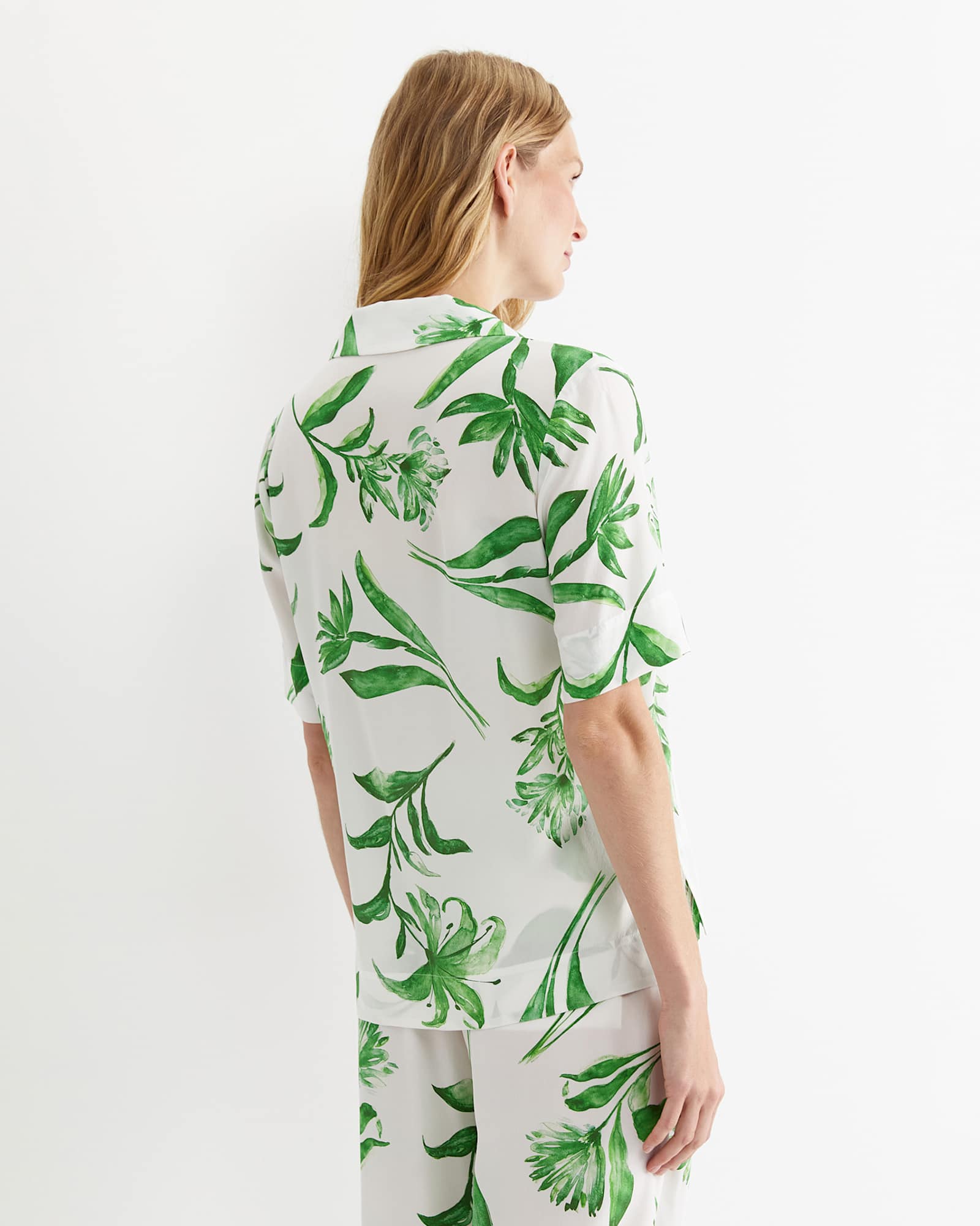 Botanical Silk Shirt in GREEN MULTI