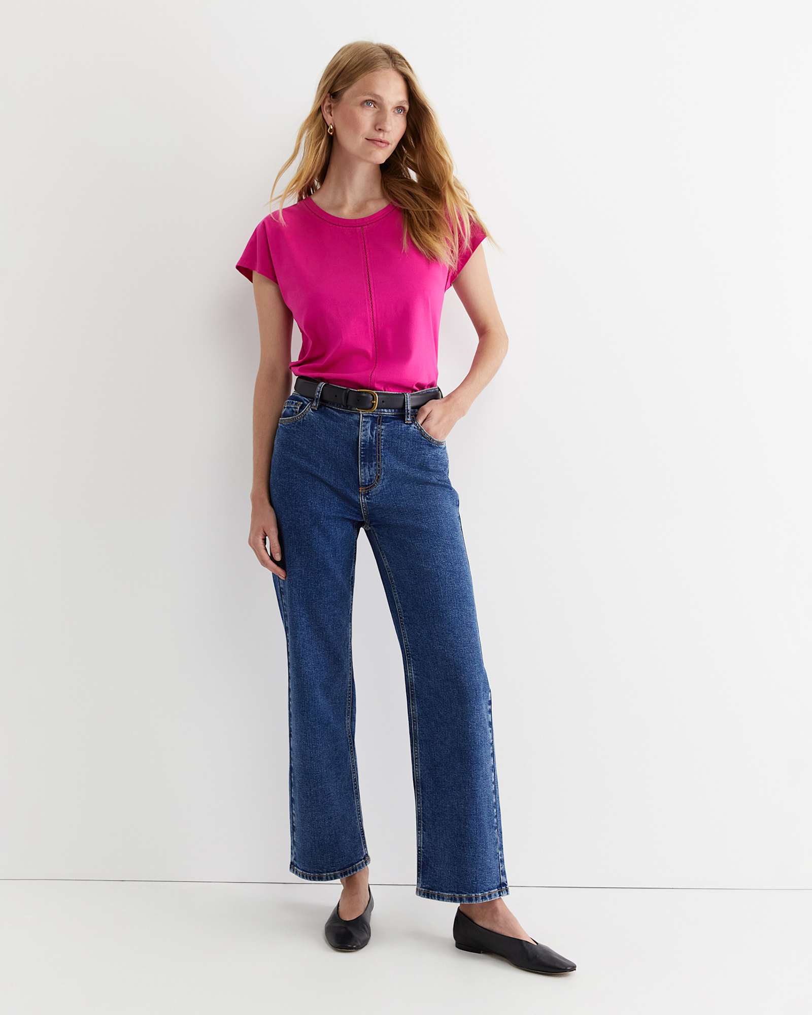 Miranda Stitch Tee in BERRY