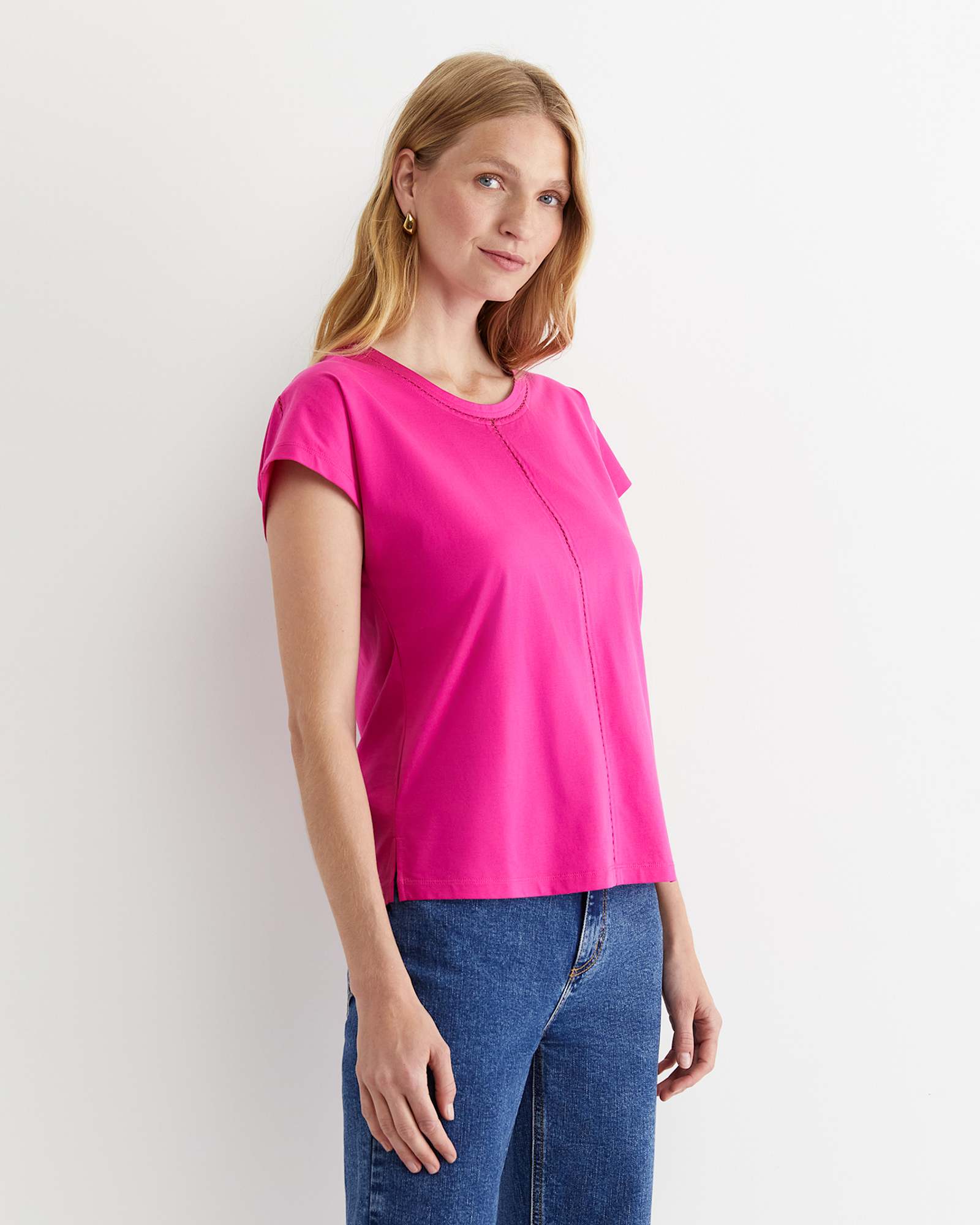 Miranda Stitch Tee in BERRY