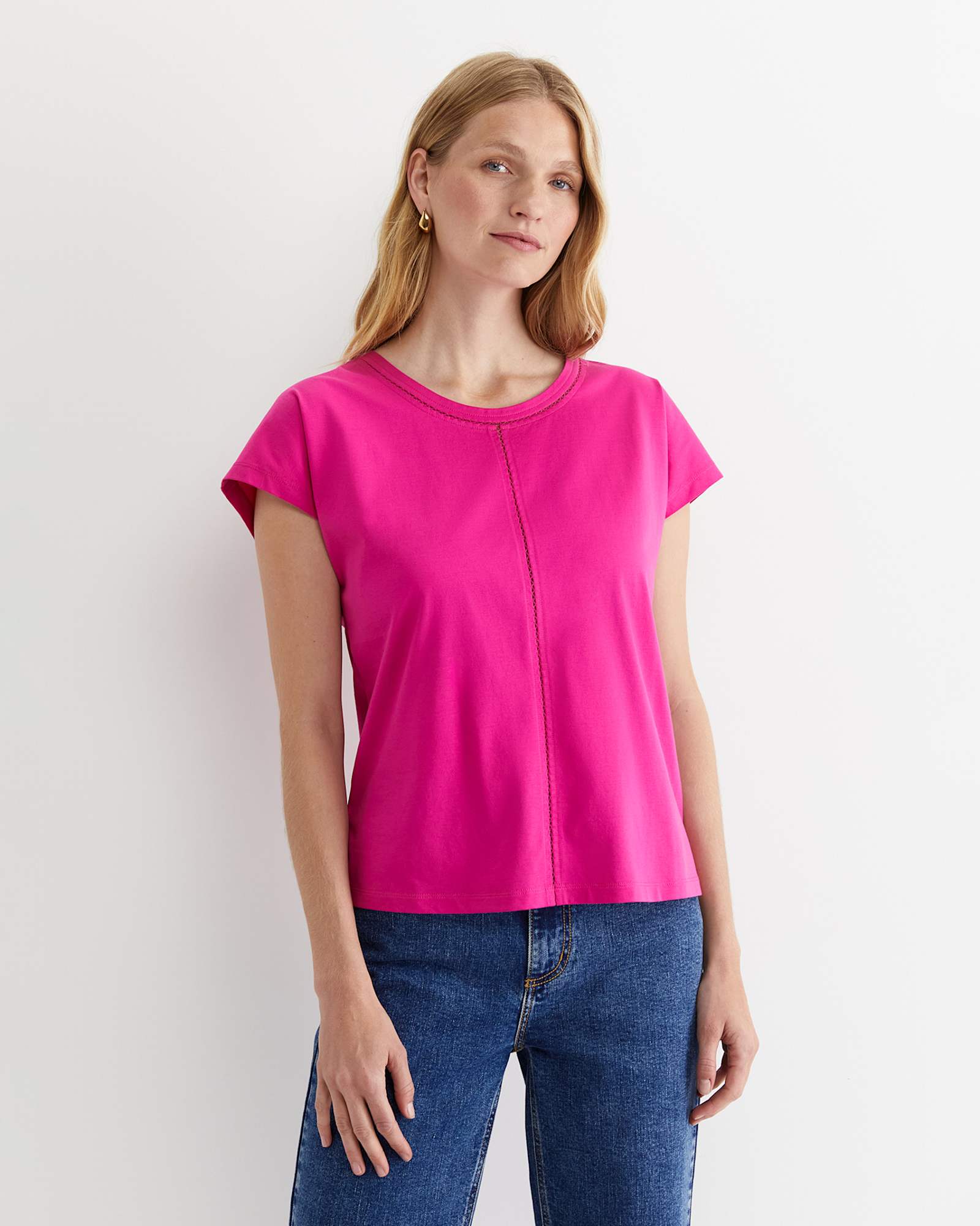 Miranda Stitch Tee in BERRY