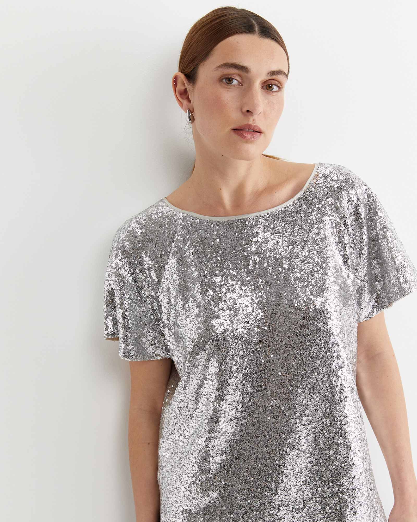 Sequin Top in SILVER
